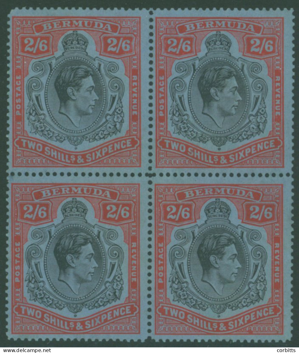 1942 2/6d Black & Red/grey Blue Line Perf 14¼, UM Block Of Four With Usual Gum Toning, SG.117a, Cat. £2400+ - Andere & Zonder Classificatie