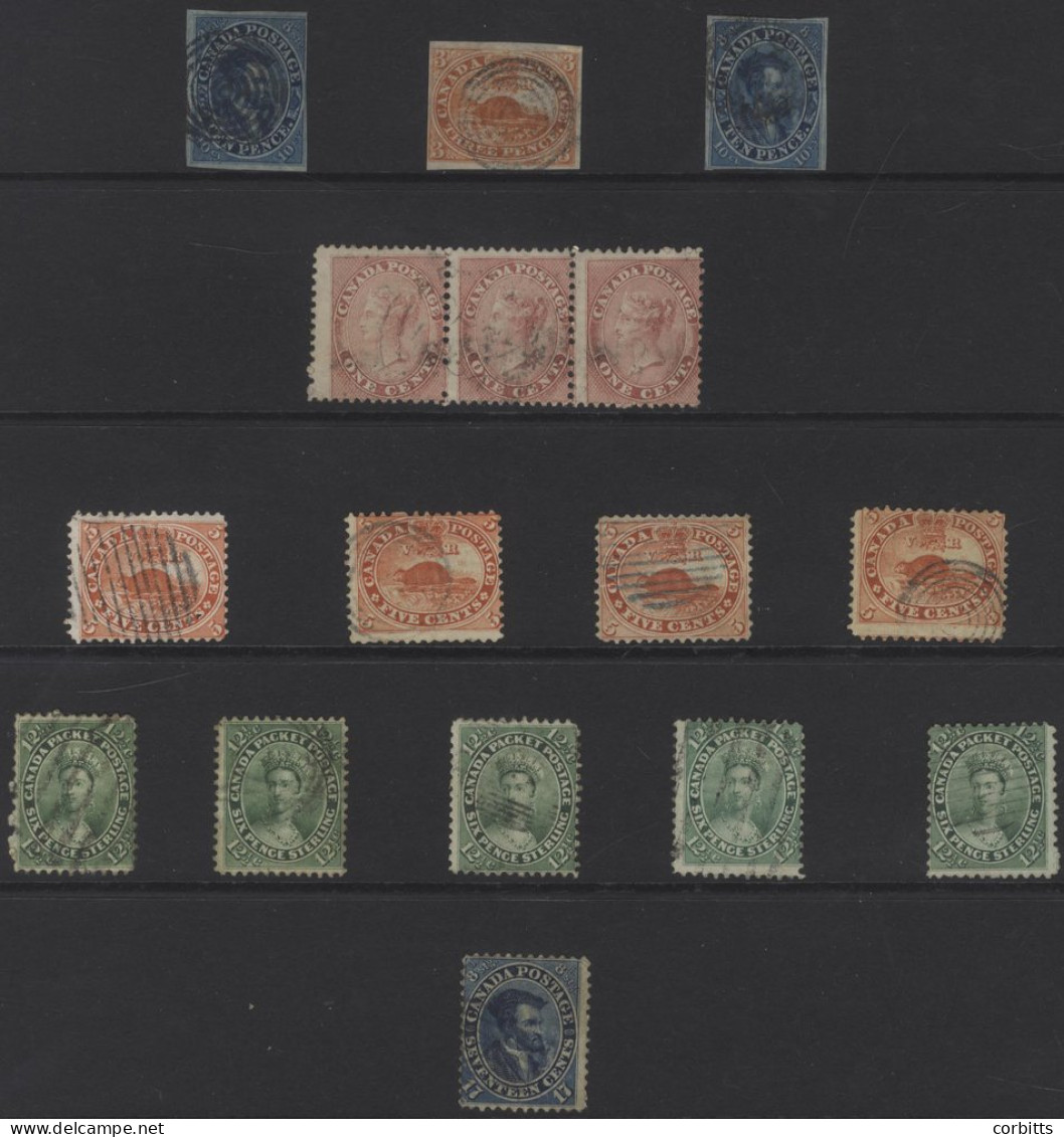 Colony Issues 1852-59 U Range Comprising 1852-57 3d, Red (target Cancel, Four Margins), 10d Dull Blue (2, One Target Can - Otros & Sin Clasificación