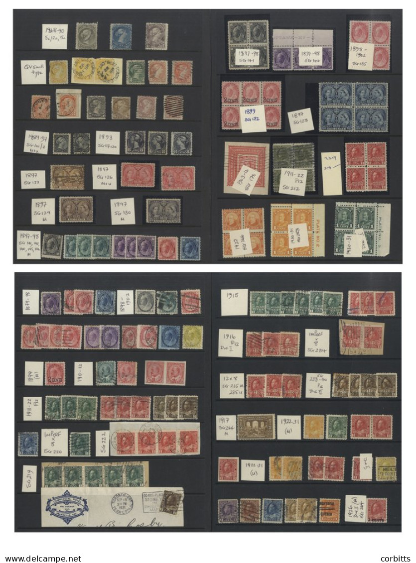 1868-1946 M & U Range On Hagner Leaves Noted Better M Single & Multiples Incl. 1897 Jubilee 5c M Block Of Four (3x UM),  - Other & Unclassified