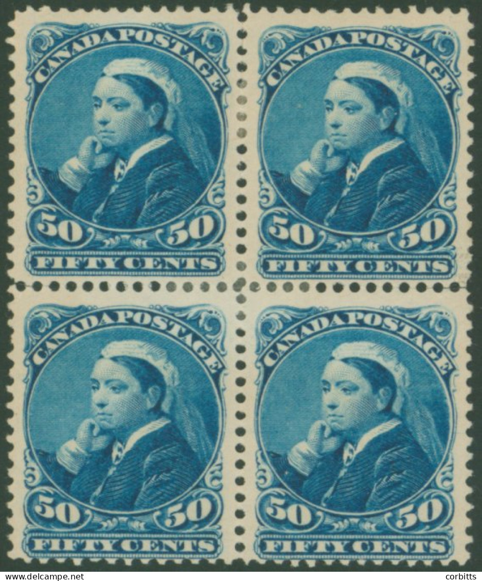 1893 50c Blue, Fine M Block Of Four, SG.116, Cat. £1200 - Otros & Sin Clasificación