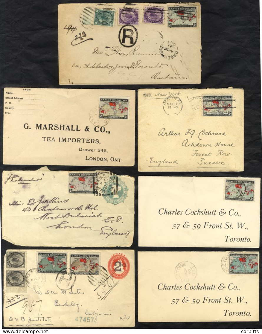 1898-1901 Imperial Penny Postage Covers (6) & A Front With The Different Shades Of Printing, Four Used In 1899 Other 190 - Autres & Non Classés