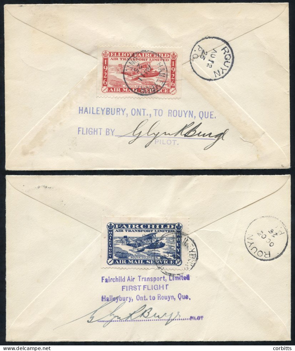 1926 (OCT 19) Fairchild Stamp (CL11) On First Flight Cover (pilot Signed), Elliot Fairchild 25c Stamp (CL10) On First Fl - Sonstige & Ohne Zuordnung