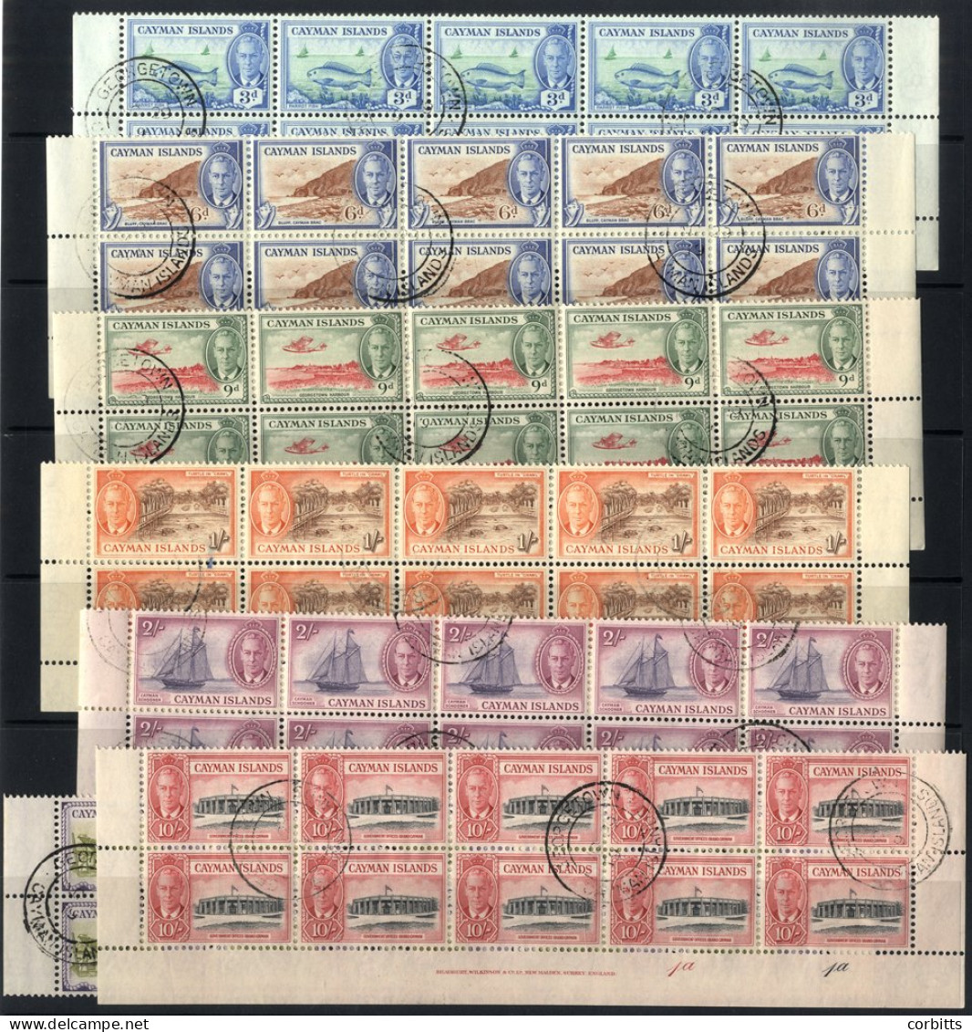 1950 KGVI Defins 3d To 10s (7 Vals) Each Bottom Two Rows (blocks 10) With Full Margin Showing Bradbury Wilkinson Inscrip - Other & Unclassified