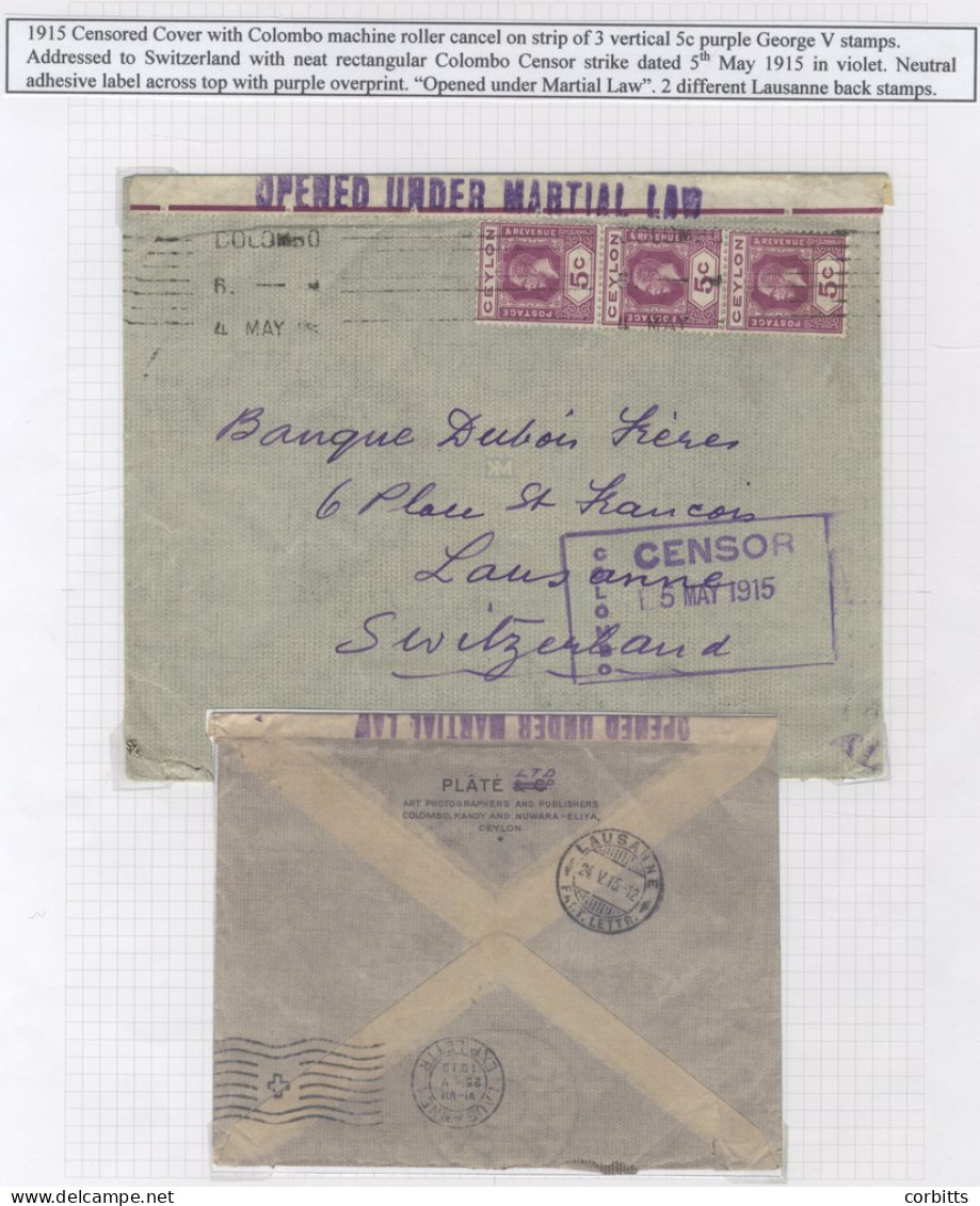 KGV Cover & Postcard Collection, Written Up On Display Leaves, Incl. Registered Mail, Censored, Open Under Martial Law,  - Autres & Non Classés