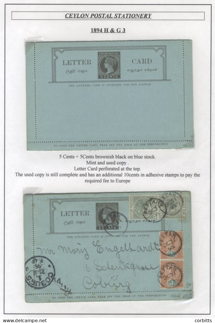 Postal Stationery: Large QV Collection, In A Ring Binder, Written Up On Display Leaves, Incl. Cards, Wrappers, Reply Car - Andere & Zonder Classificatie