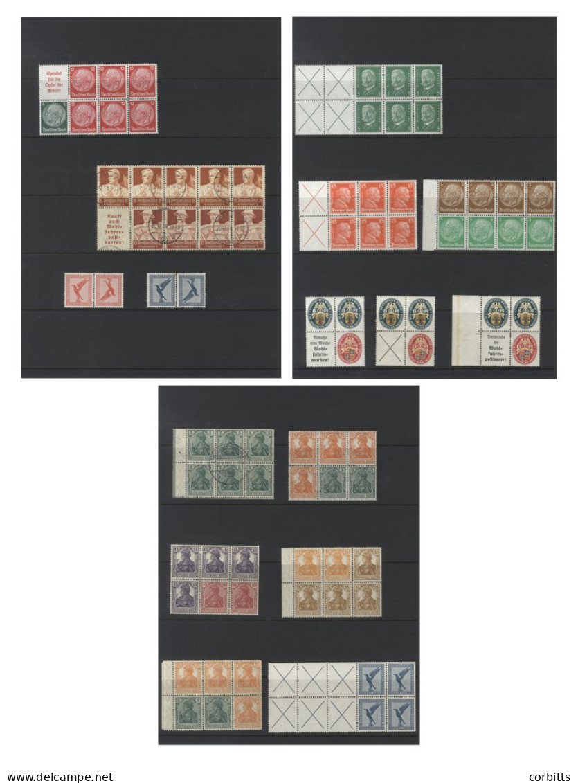 1905-34 Collection Of Mainly Se-tenant Booklet Panes Or Blocks, Comprising 1905-21 5pf Pane U, 5pf (2) + 7½pf (4) Pane M - Other & Unclassified