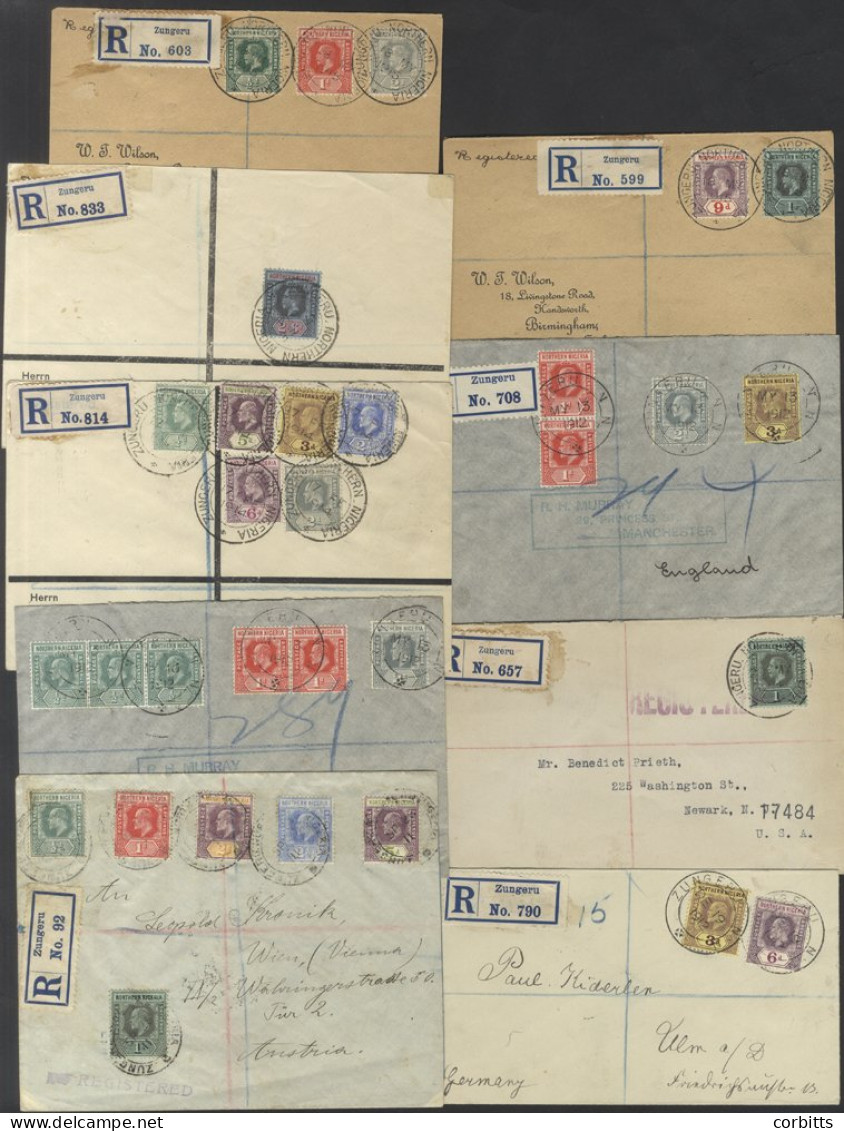 1911-15 Envelopes (9) Sent Registered From Zungeru, All Philatelic With Frankings To 2/6d. - Altri & Non Classificati