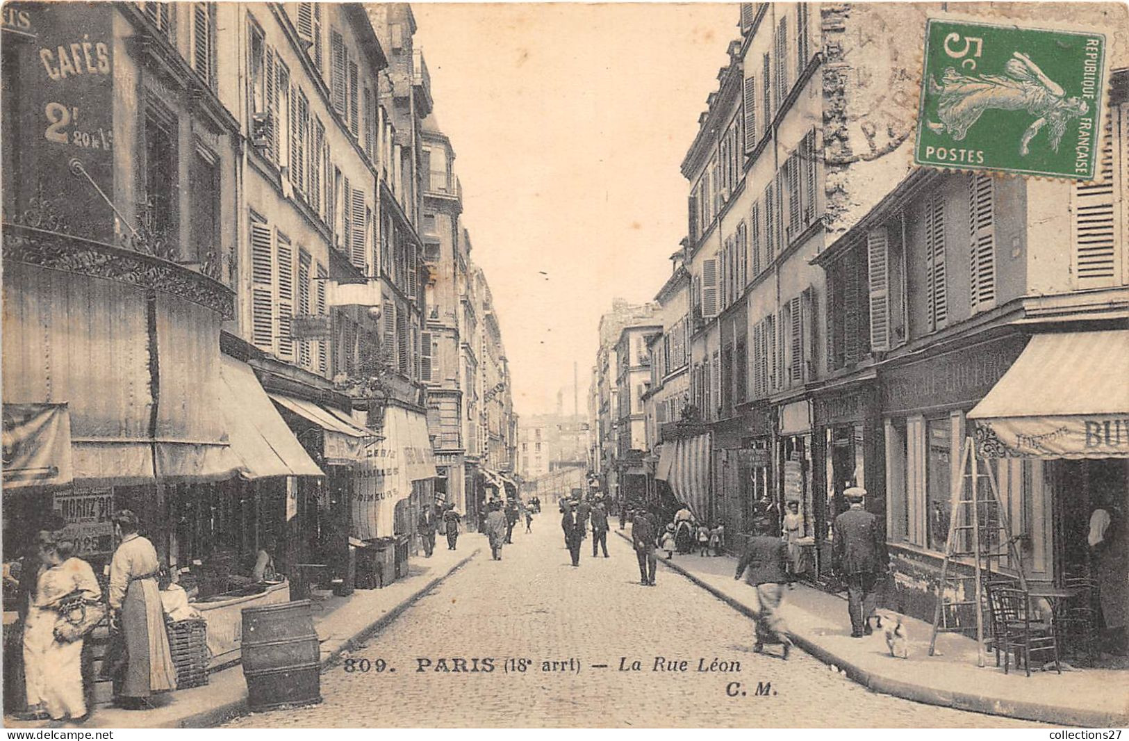 PARIS-75018- LA RUE LEON - Arrondissement: 18