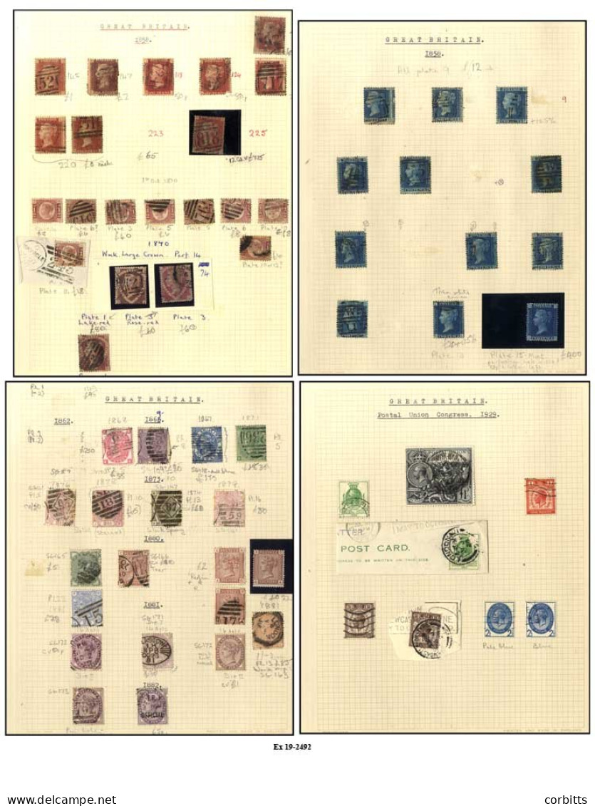 ACCUMULATION (all Periods) Mainly U On Leaves Incl. 1840 1d (2, One Four Margins), Later Line Engraved (2 On Covers), 18 - Autres & Non Classés