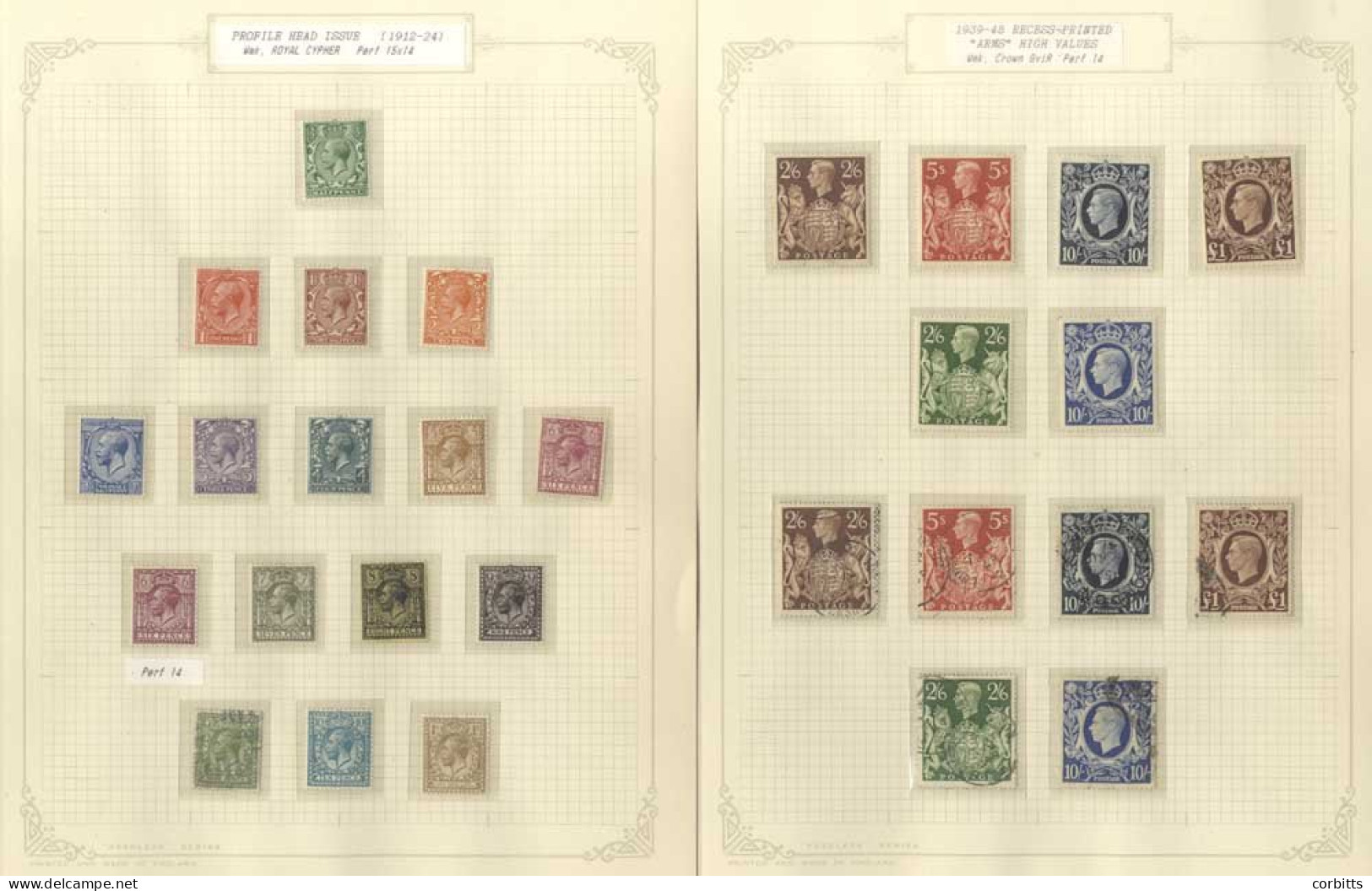 1911-1951 M & U Collection Incl. Downey Head Issues, 1912-24 Royal Cypher & 1924-26 Block Cypher Wmk Issues, 1918-19 Sea - Other & Unclassified