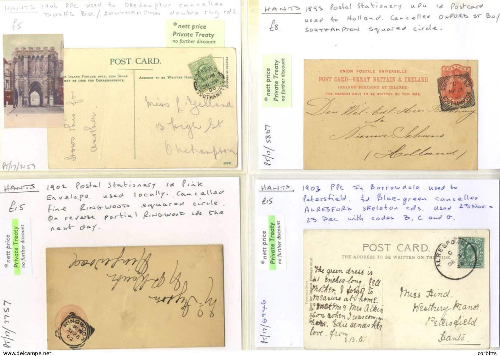 HAMPSHIRE QV-KGV Covers & Cards Incl. Wesleyan Expenses Letters (some 'turned') From Alton, Andover, Christchurch & Gosp - Altri & Non Classificati