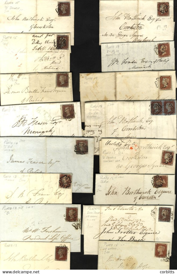 1841 1d Red Collection Of Covers (96) All With 1841 1d Frankings From Pl.12 To Pl.26 With MC Cancels, Vast Majority Are - Other & Unclassified