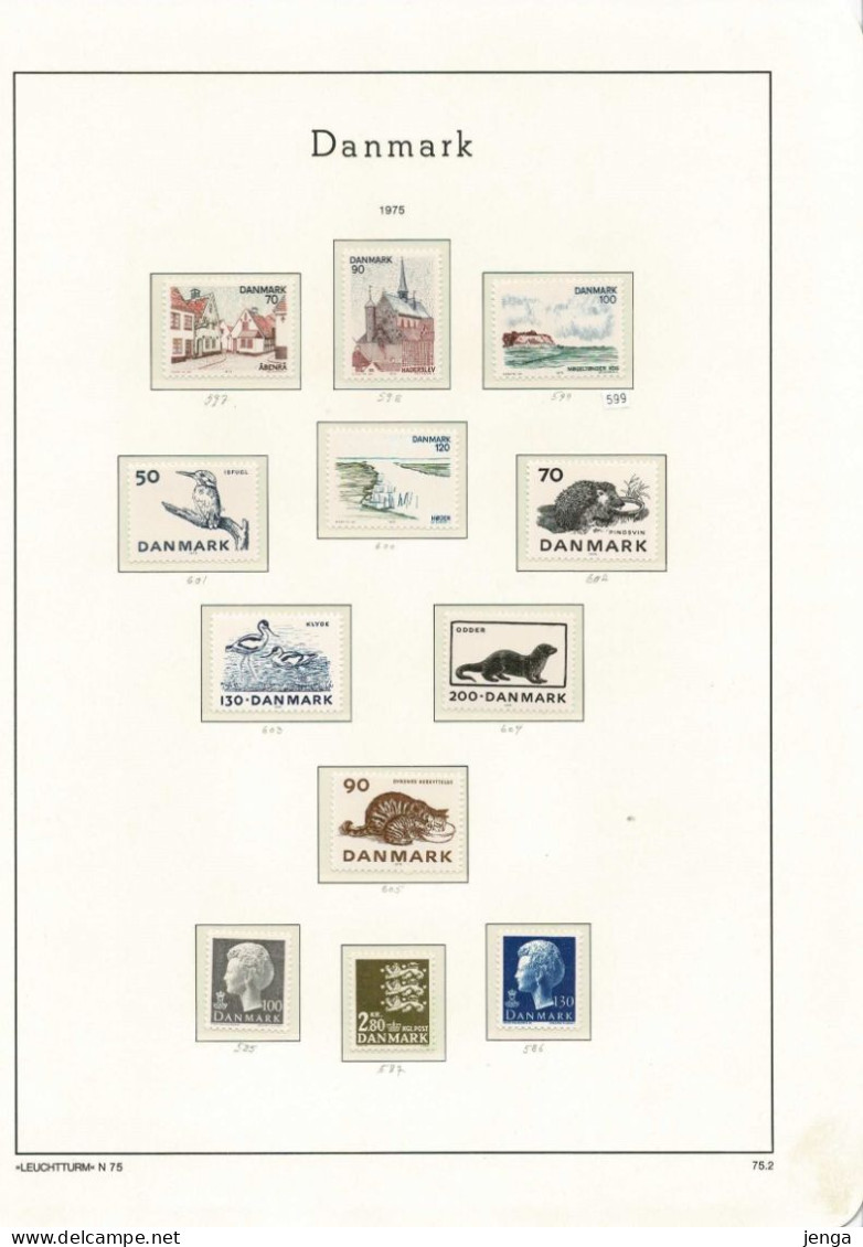 Denmark 1975-1976. Complete Collection; MNH(**) In Clear Mounts On LEUCHTTURM Pages. - Lotes & Colecciones