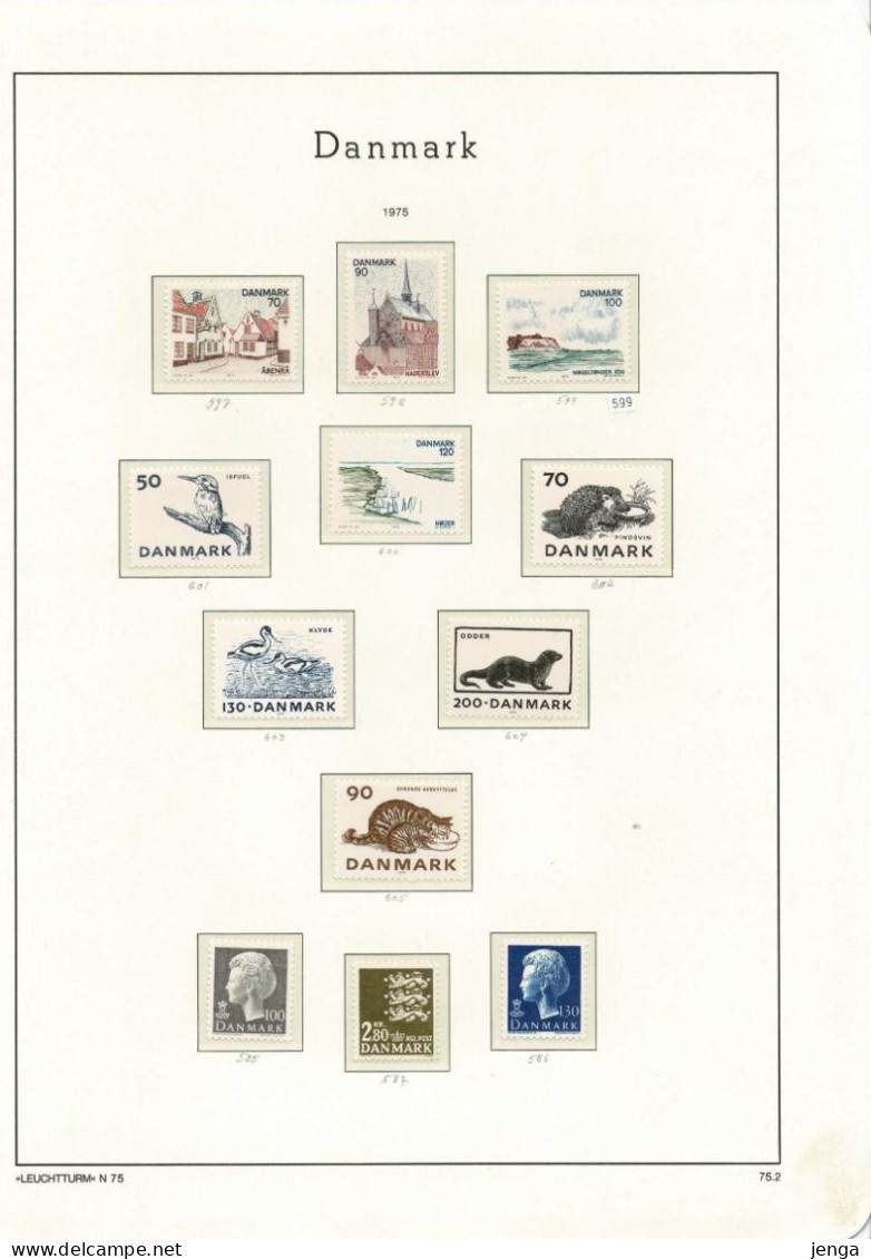 Denmark 1975-1976. Complete Collection; MNH(**) In Clear Mounts On LEUCHTTURM Pages. - Collezioni
