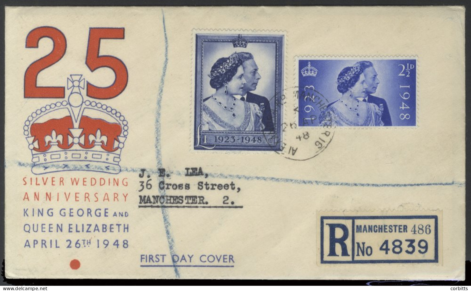 1948 Wedding Illustrated Registered FDC, Typed Address With Set Cancelled Alexandra Road, Manchester C.d.s. Cat. £425 - Other & Unclassified