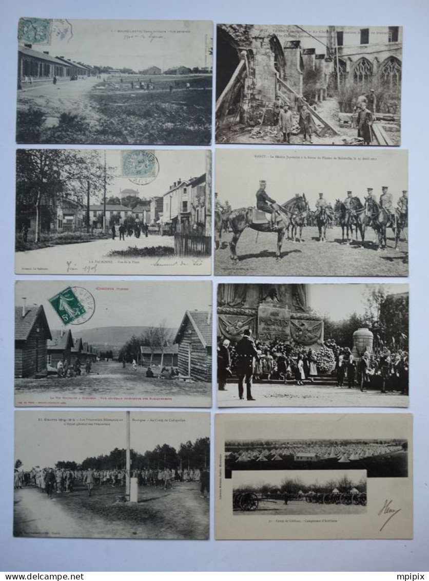 Lot De 24 Cartes Postales CP Militaires Casernes Manoeuvres Camps Guerre 14-18 Taxe Pub Oblitérations - Sammlungen & Sammellose