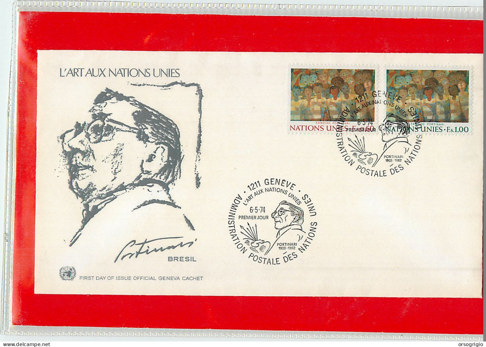 NATIONS UNIES - GENEVE - FDC 1974 - ART - FDC