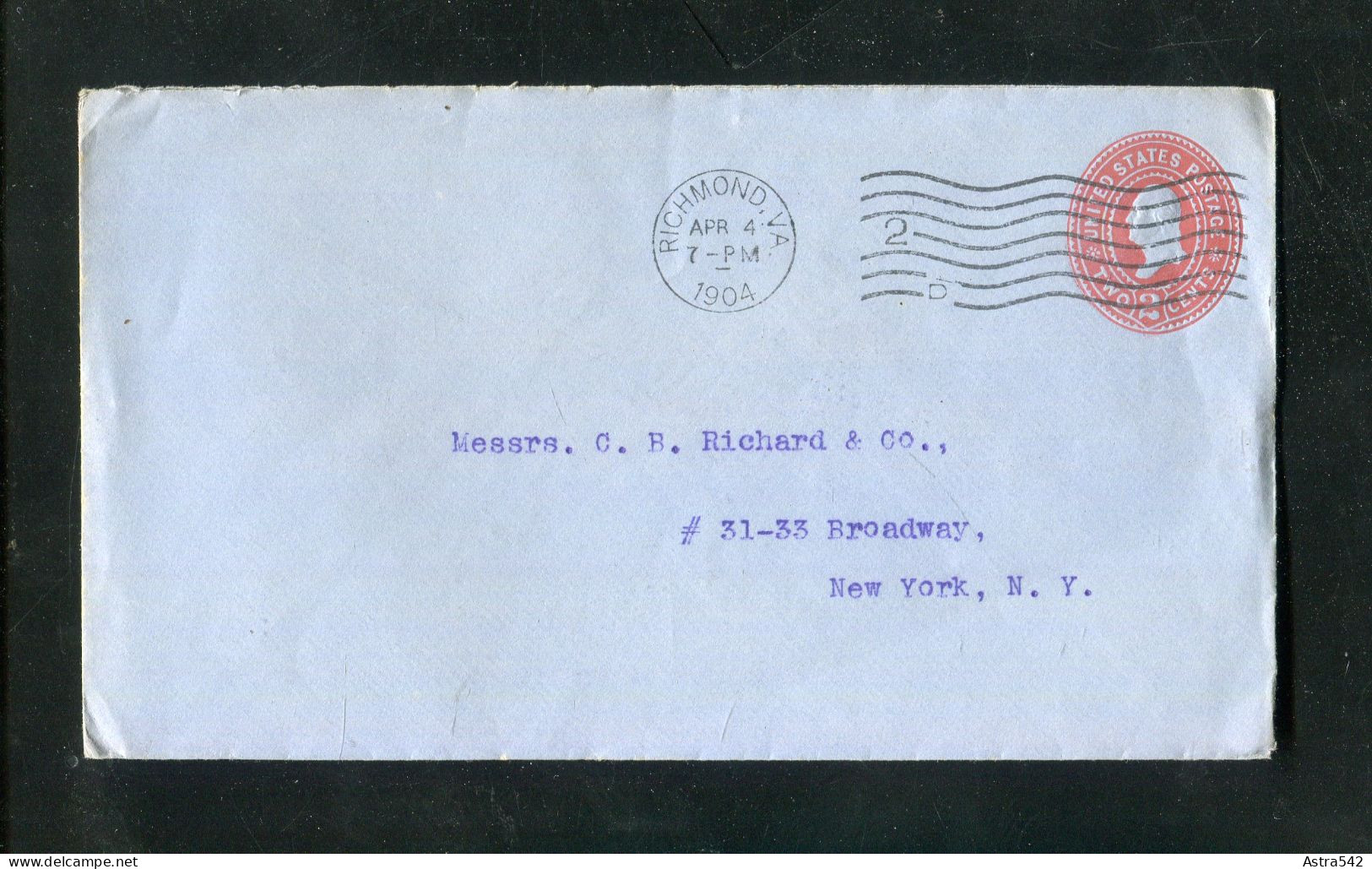 "USA" 1904, Ganzsachenumschlag Stempel "RICHMOND" (C910) - 1901-20