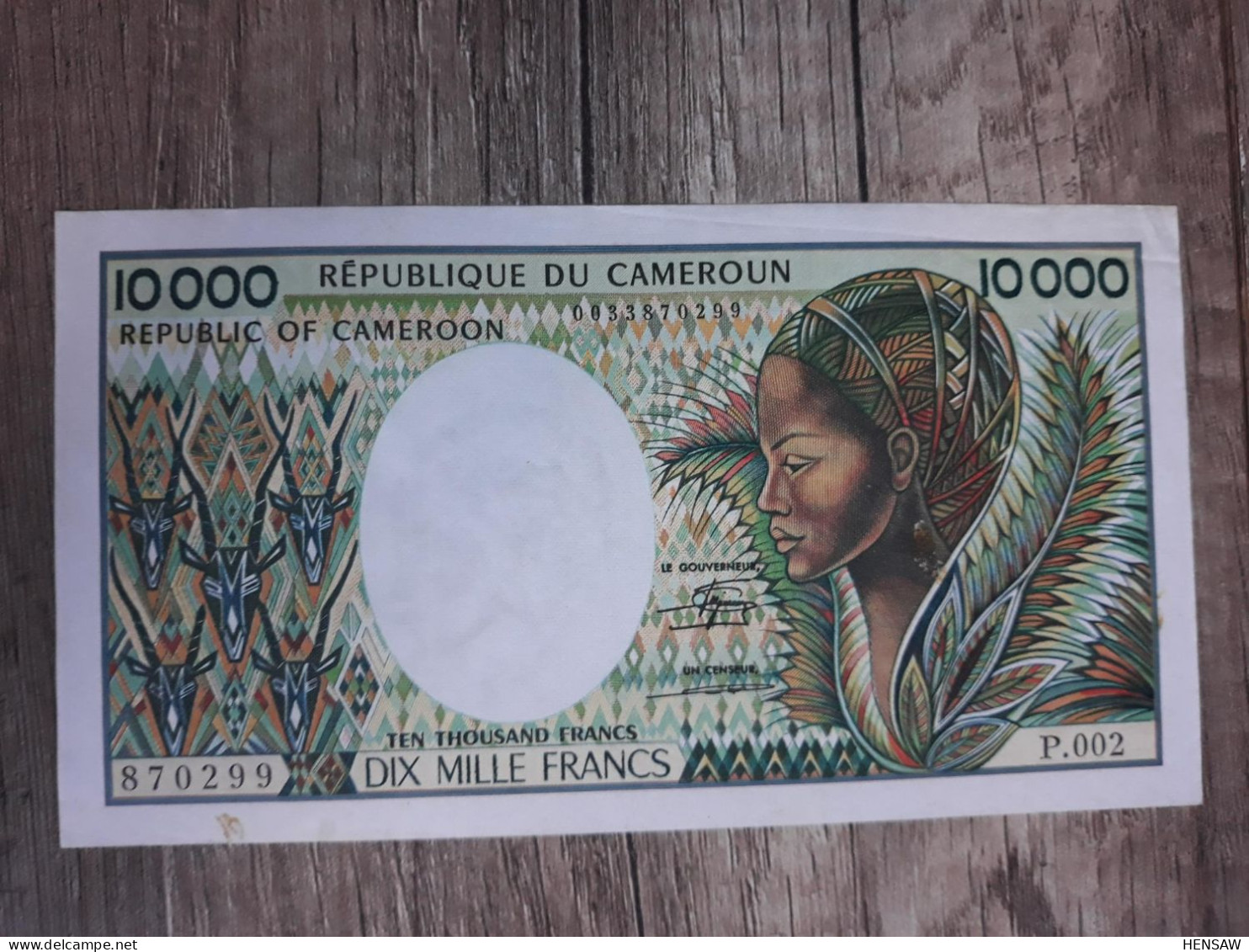 CAMEROON 10000 FRANCS 1984 P 22 USED USADO XF+++ - Kamerun