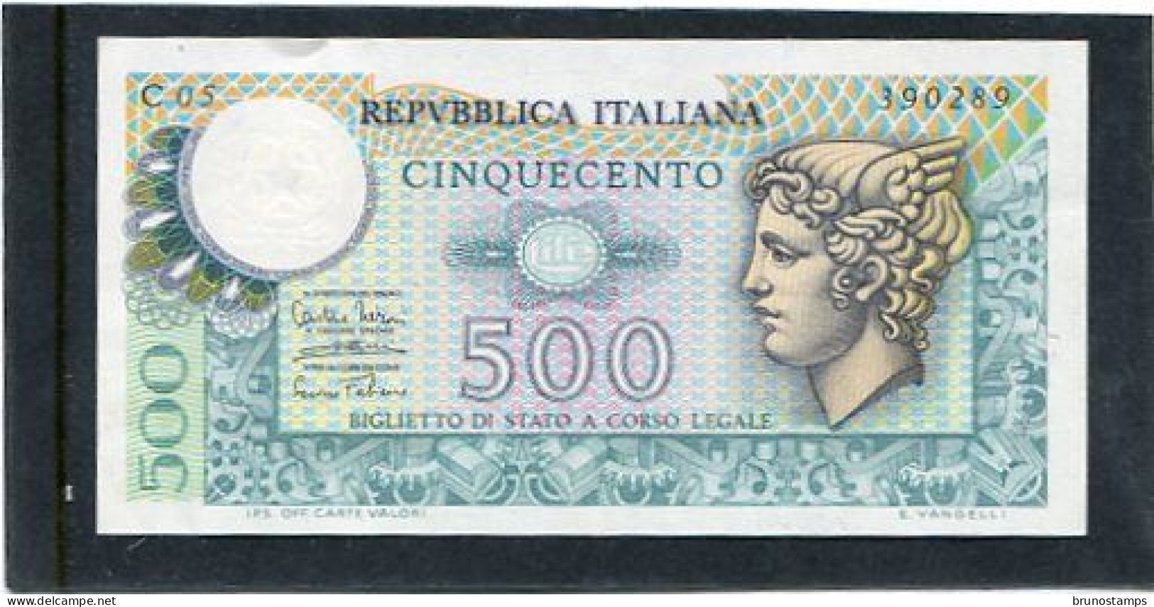 ITALY/ITALIA - 500  LIRE   MERCURIO  BANKNOTE - 500 Liras