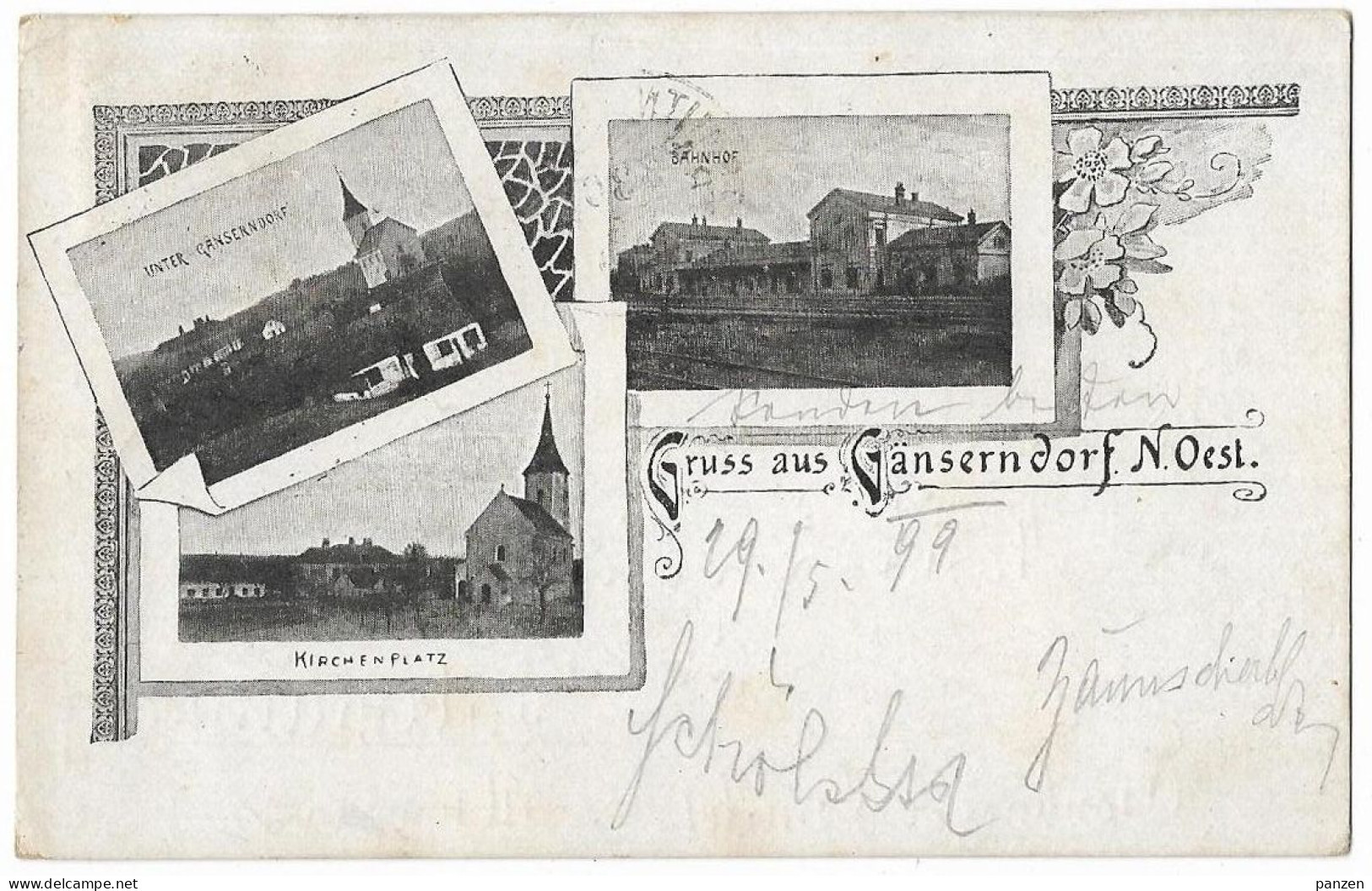 Austria Ganserndorf 1899 Multi View  Postcard - Gänserndorf