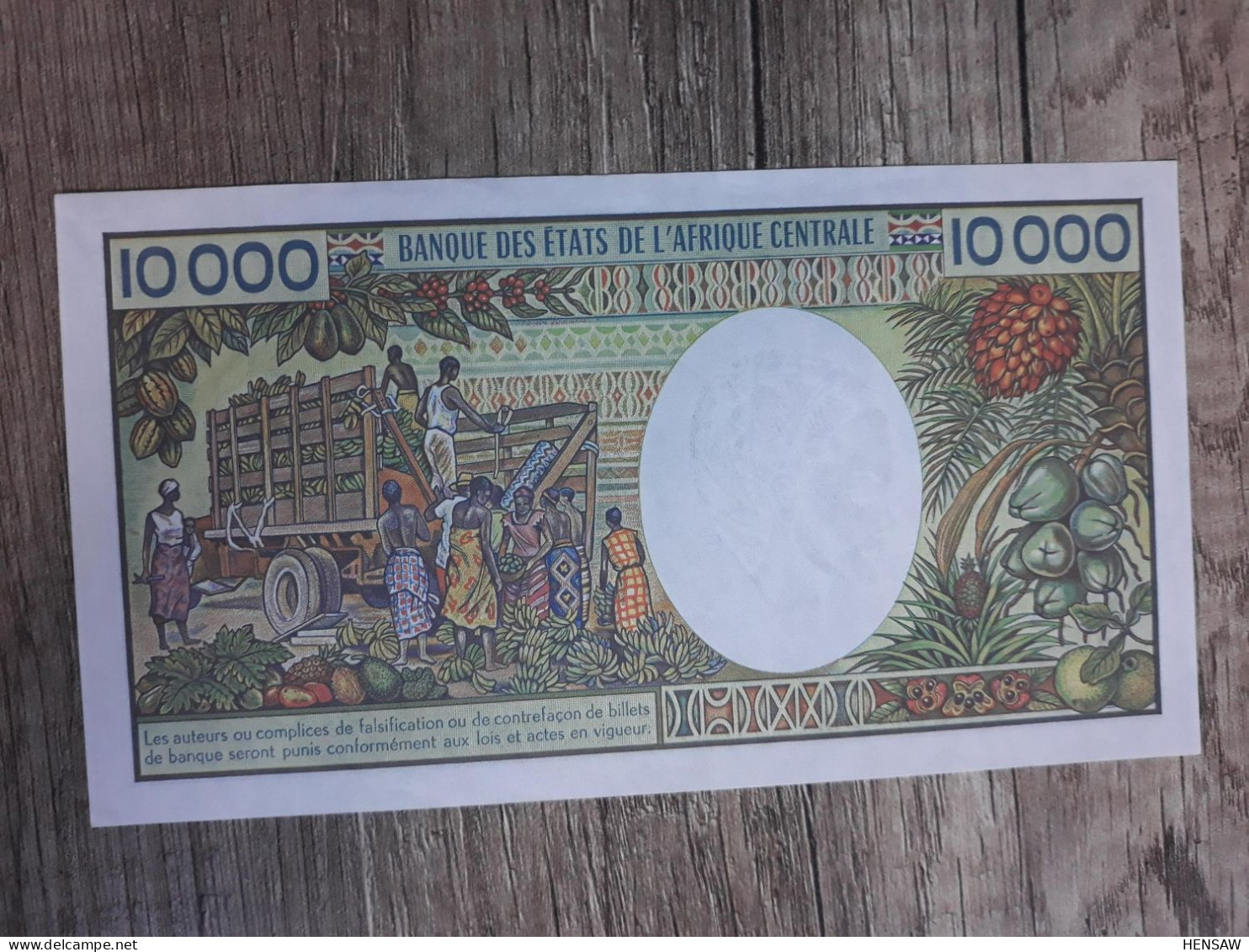 CHAD 10000 FRANCS P 12 1991 AUNC SC NEW - Tsjaad