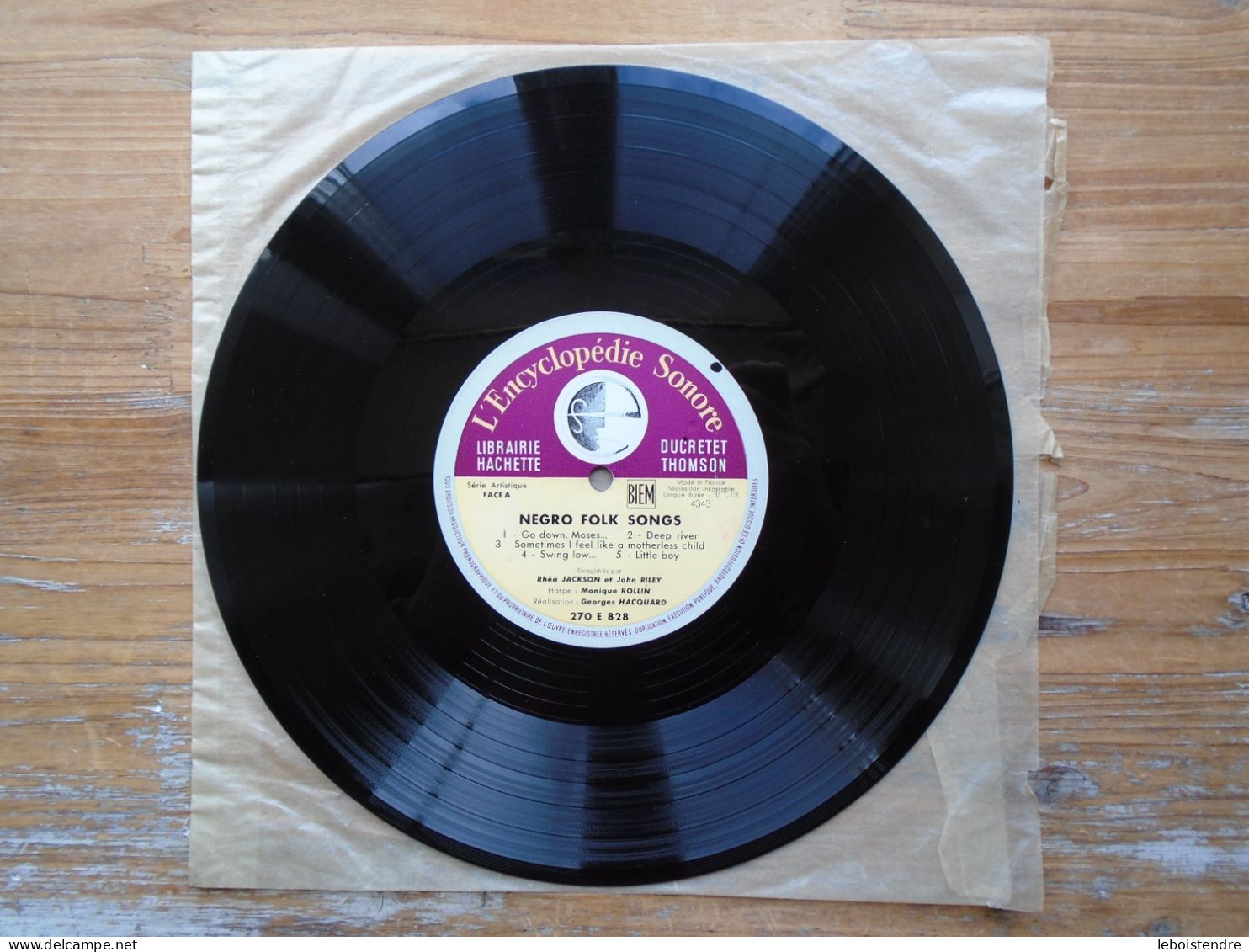 10" VINYLE NEGRO FOLK SONGS 270E828 + LIVRET L ENCYCLOPEDIE SONORE LIBRAIRIE HACHETTE RHEA JACKSON JOHN RILEY - Special Formats