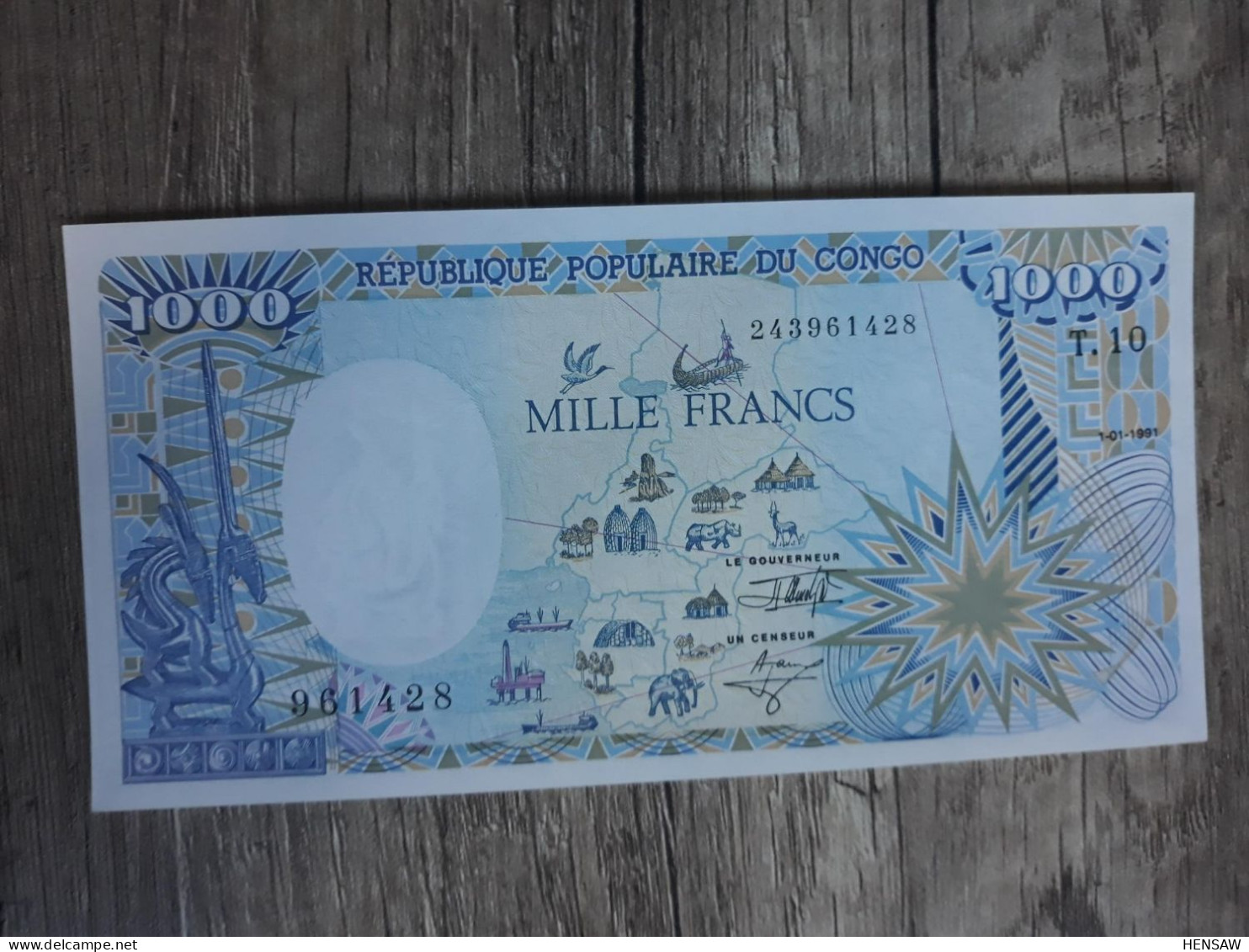 CONGO 1000 FRANCS P 10 1991 UNC SC NEW - Repubblica Del Congo (Congo-Brazzaville)