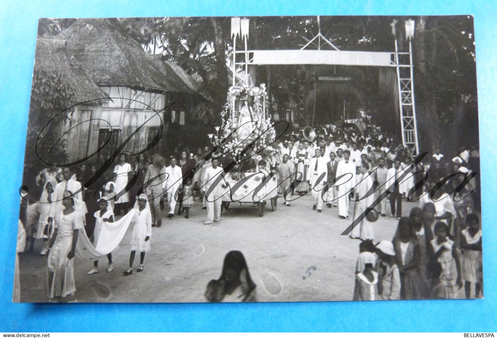 Mindano Philippines Christian Procession Ave Maria Madonna  Catholique  Christendom Christening Missie Carrascal RPPC - Philippines