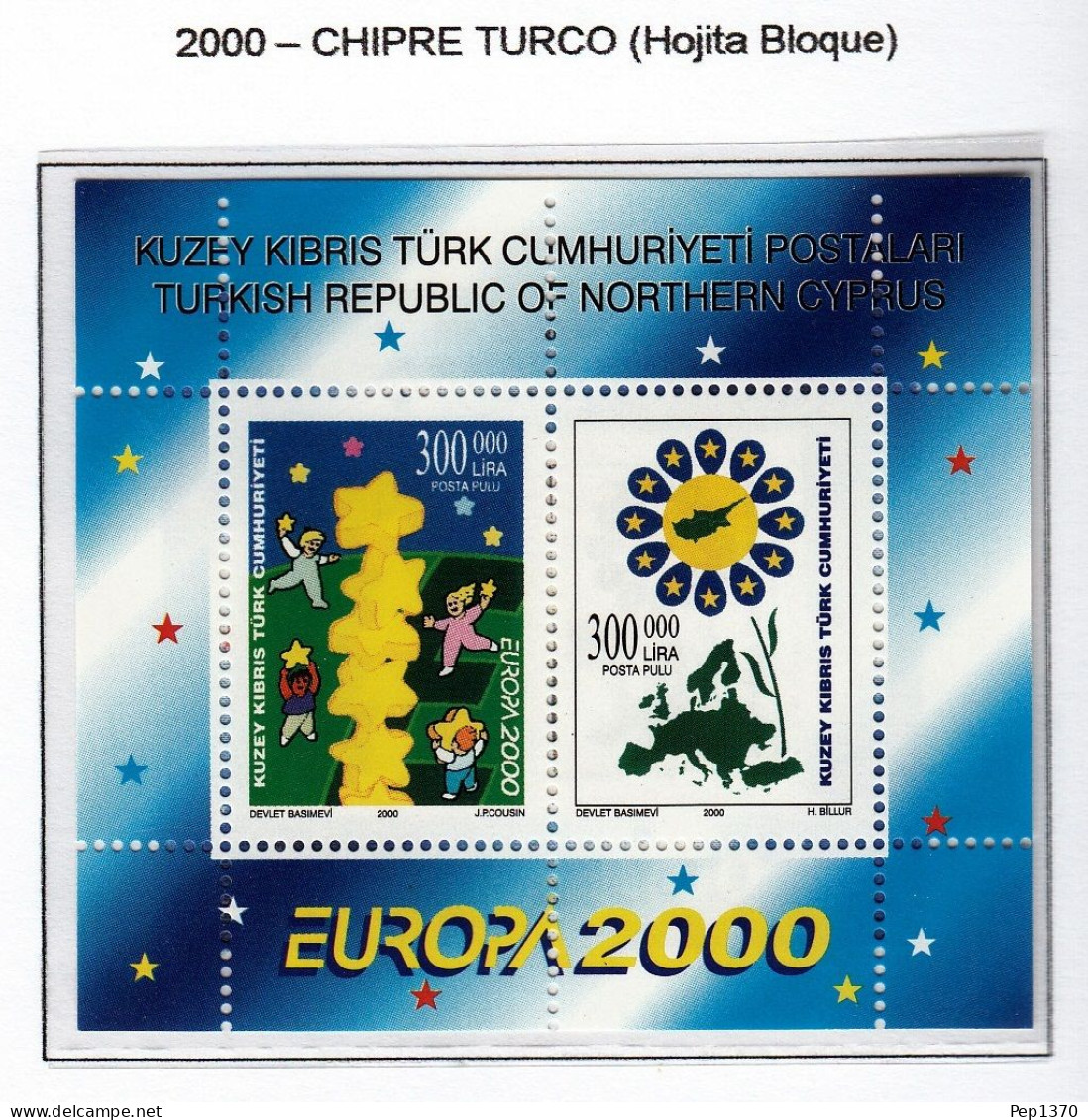 CHIPRE TURCO 2000 - TURKISH CYPRUS - TEMA EUROPA - HOJA BLOQUE** - 2000