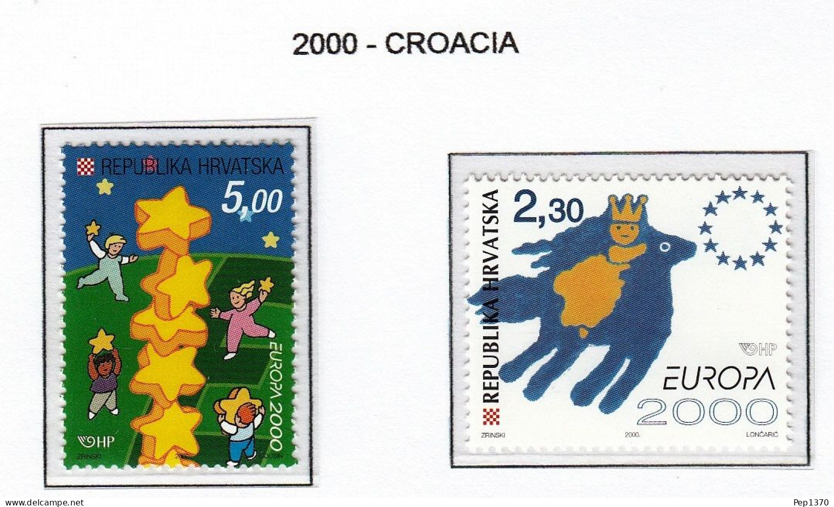 CROACIA 2000 - HRVATSKA TEMA EUROPA - 2 SELLOS** - 2000
