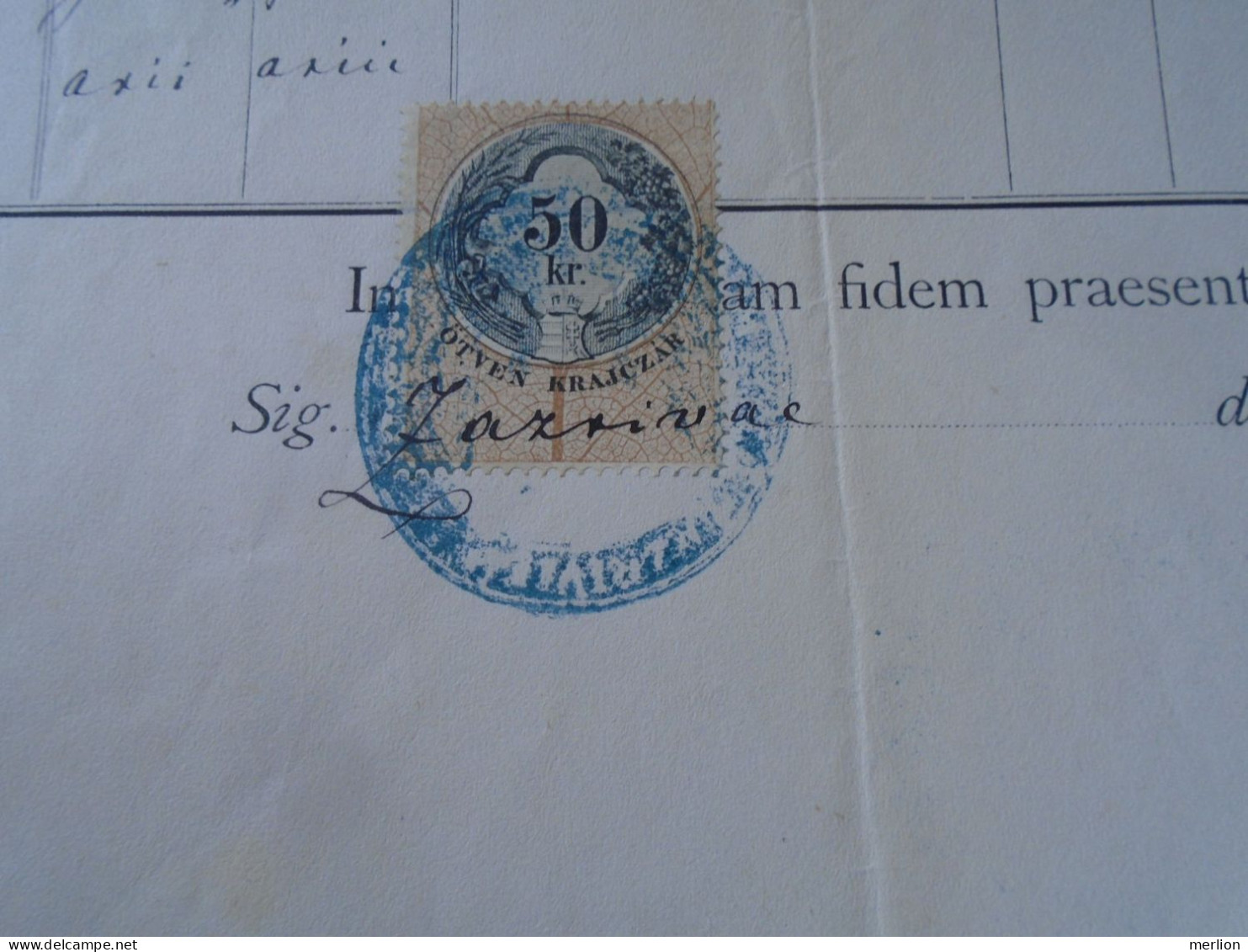 ZA456.18  ZAZRIVÁ Slovakia Old Document  1884 Susanna Kucska - Sipka Datko -revenue Stamp - Geboorte & Doop