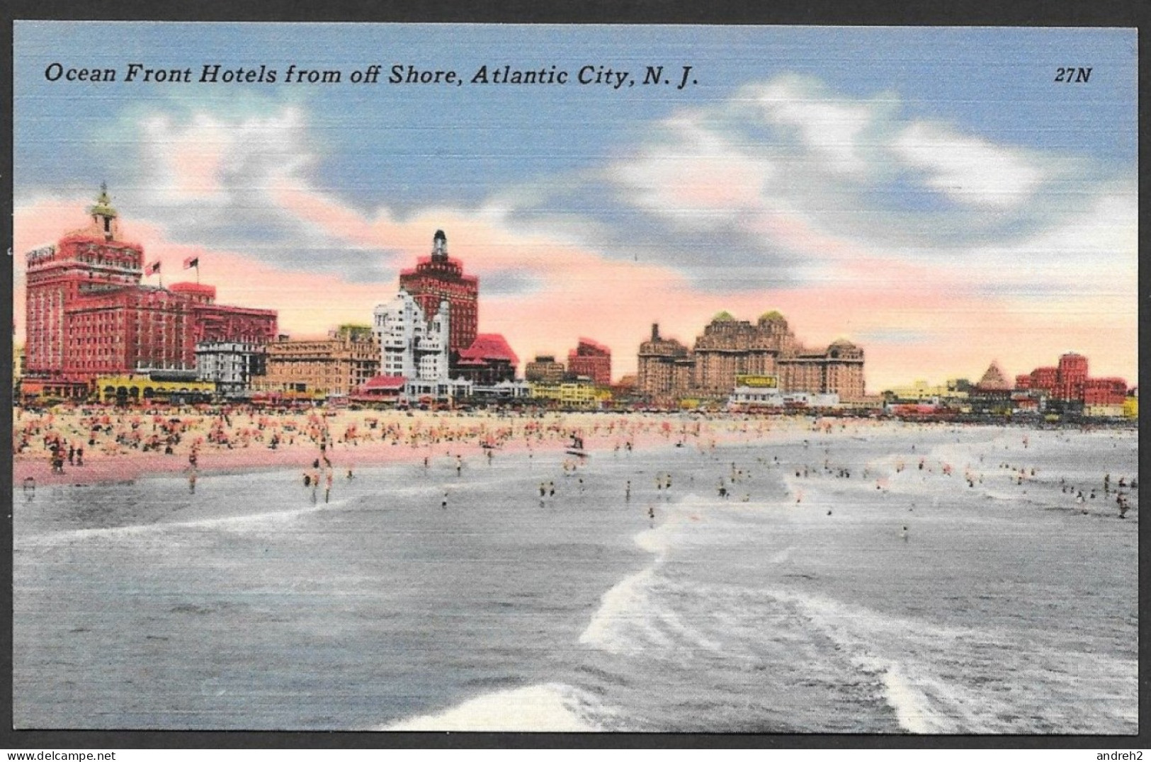 Atlantic City  New Jersey - Ocean Front Hotels From Off Shore Uncirculated Non Circulée - No 84443  By Jack Freeman - Atlantic City