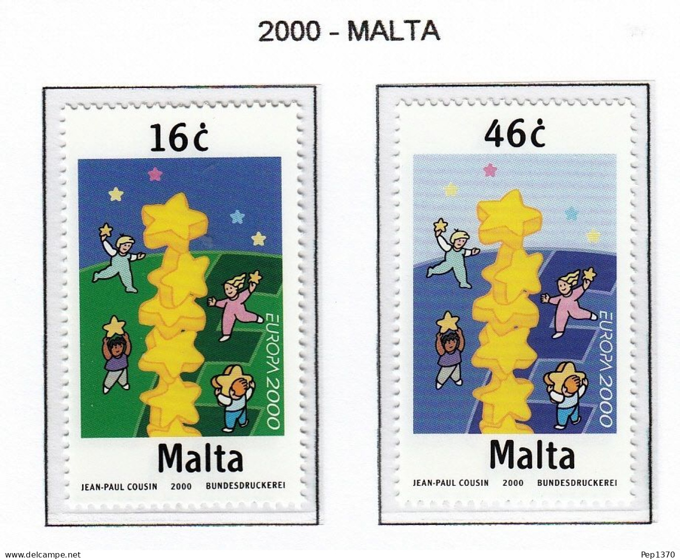 MALTA 2000 - TEMA EUROPA - 2 SELLOS** - 2000