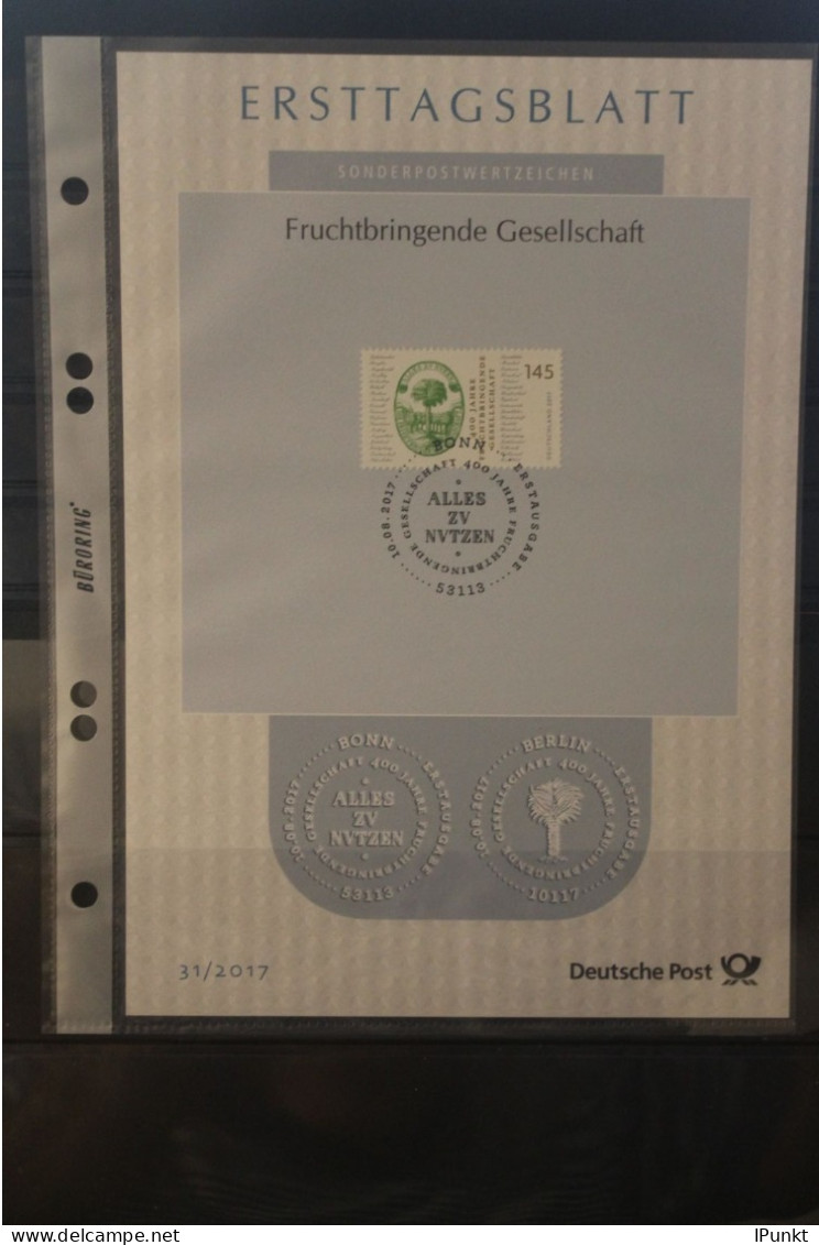 Deutschland 2017 Ersttagsblatt ETB 31/2017: Fruchtbringende Gesellschaft; MiNr. 3328 - 2011-…