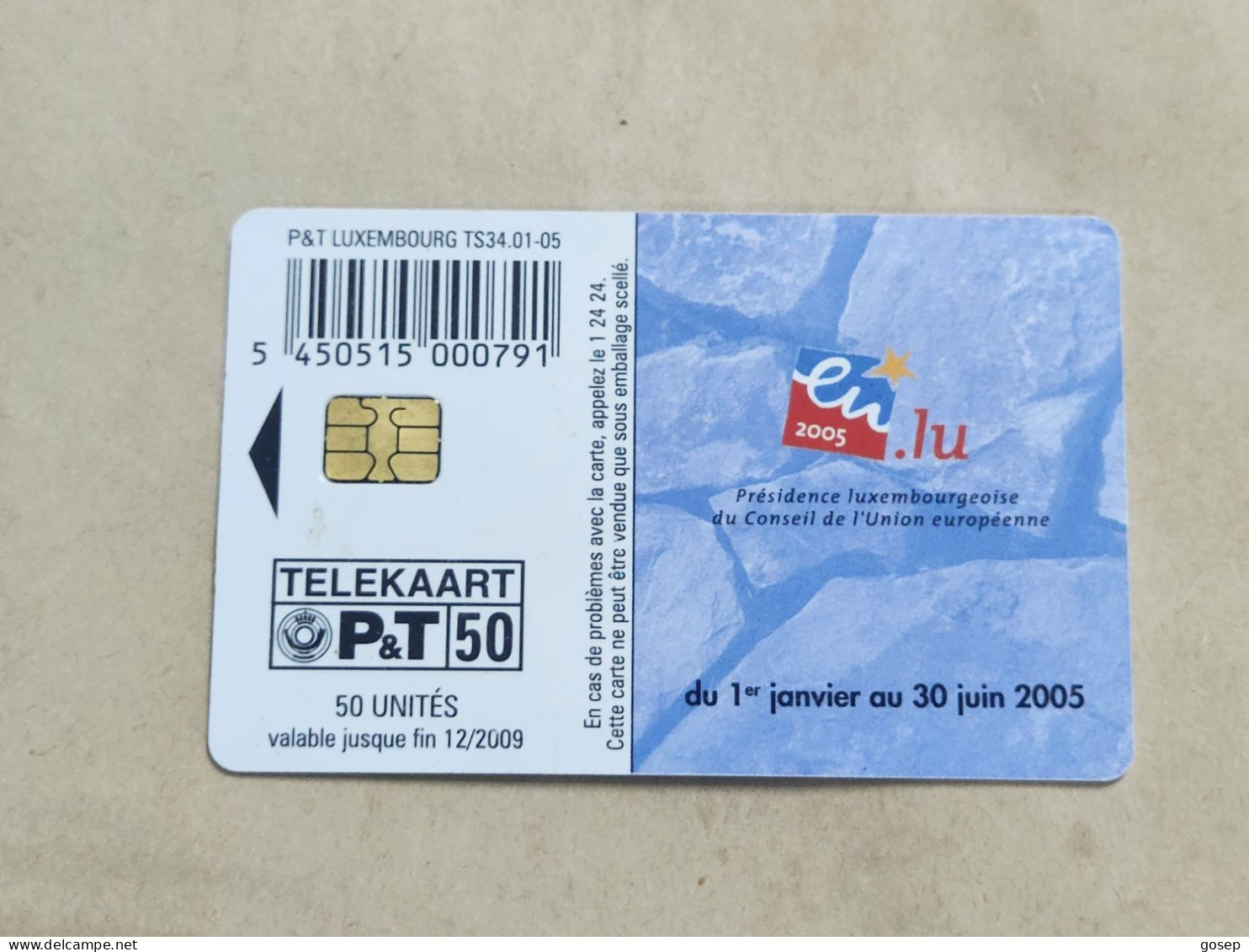 LUXEMBOURG-(TS34)-Présidence Luxembourgeoise Du Conseil-(27)-(tirage-?)-(50units)-(01.01.2005)-used Card - Luxemburgo