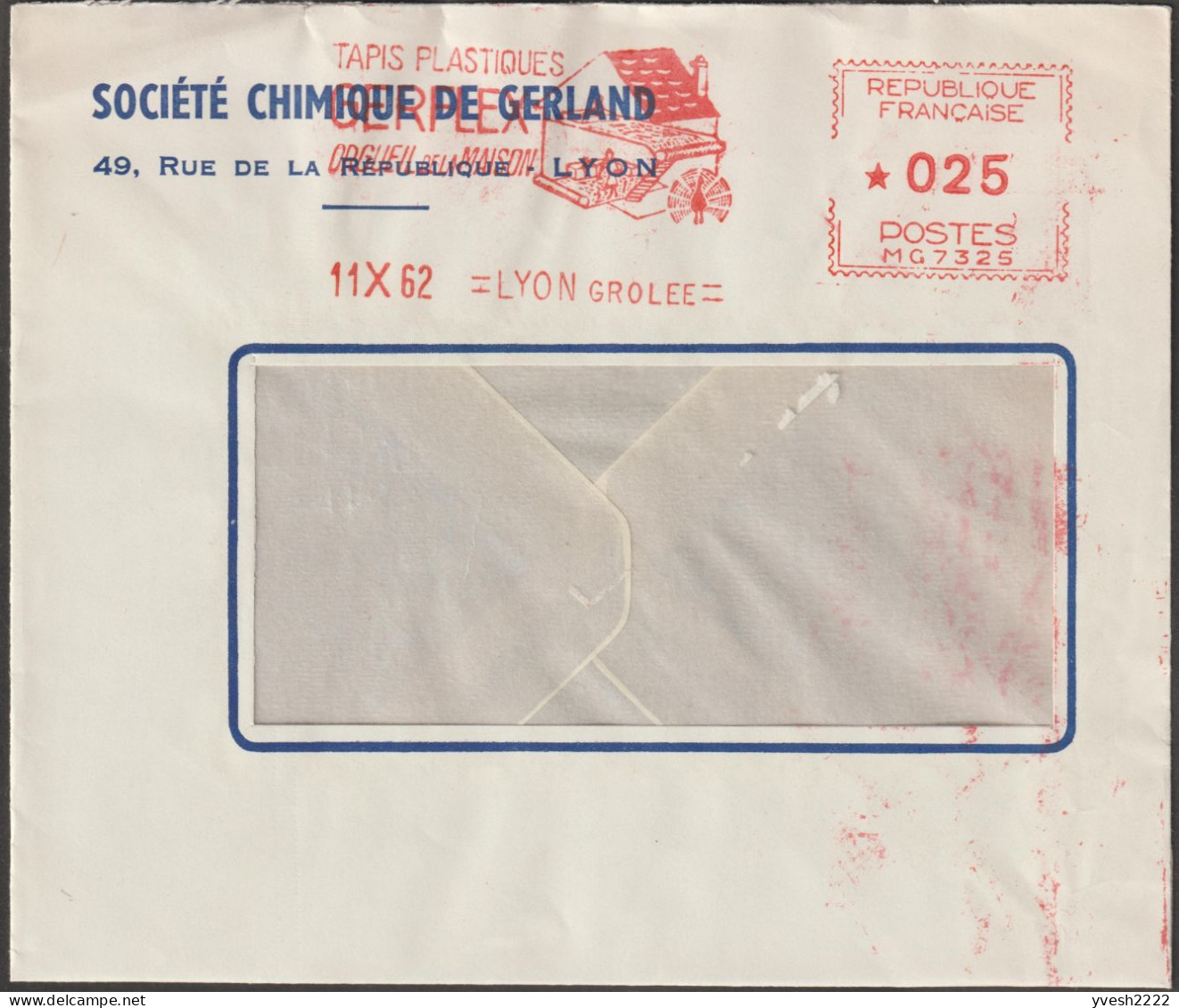 France 1962. Empreinte De Machine à Affranchir. Tapis Plastiques. Paon - Paons