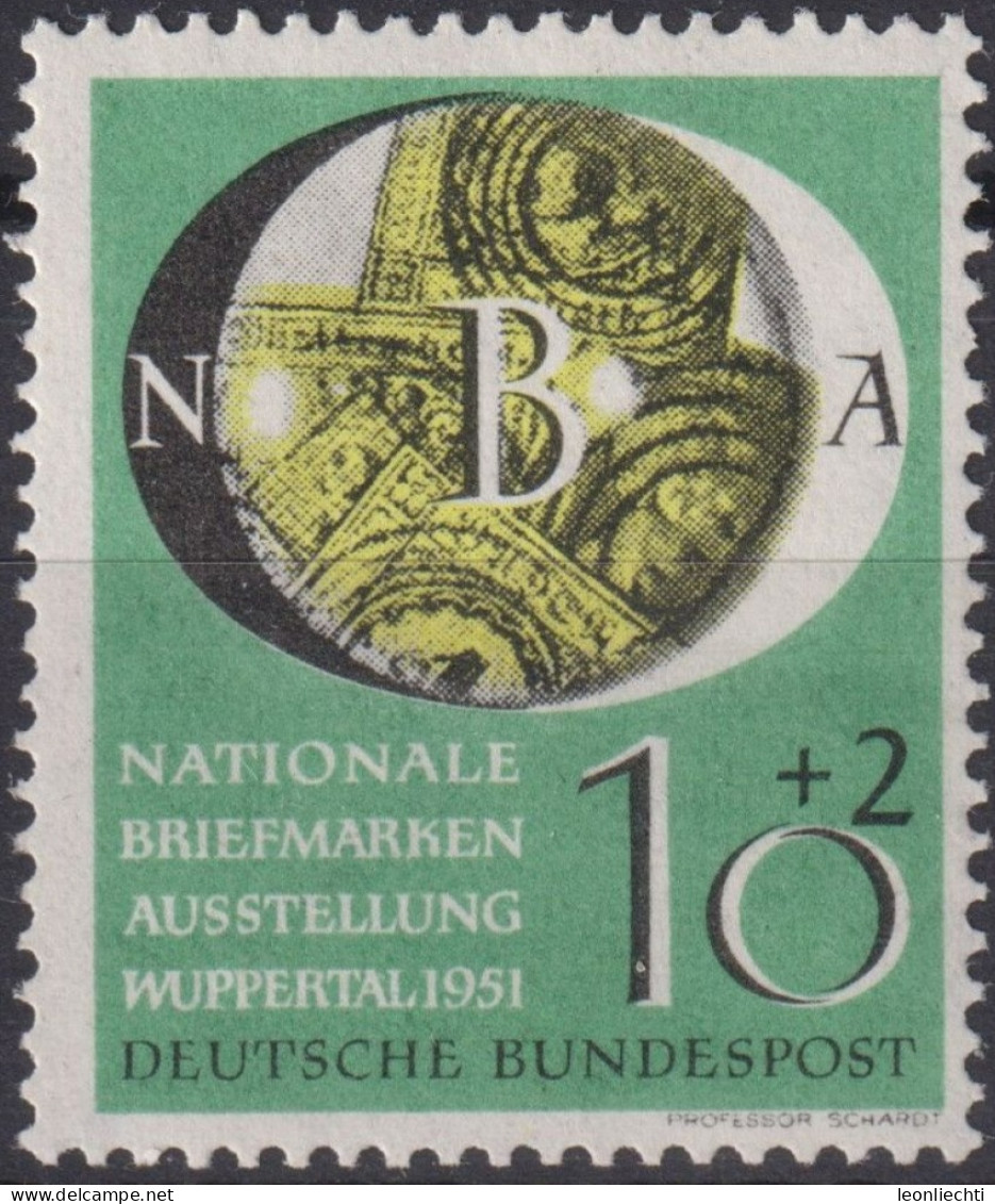 1951 Deutschland > BRD, ** Mi:DE 141, Sn:DE B318, Yt:DE 27, Nationale Briefmarkenausstellung Wuppertal - Ungebraucht