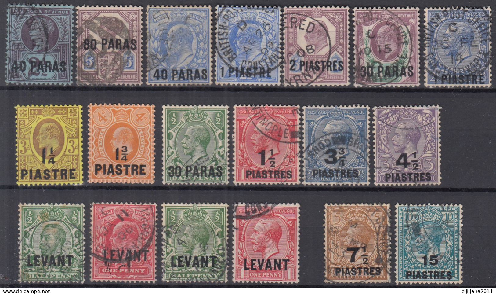 ⁕ British LEVANT 1887 - 1921 ⁕ Overprint PARAS & PIASTERS ⁕ 19v Used & MH - Britisch-Levant