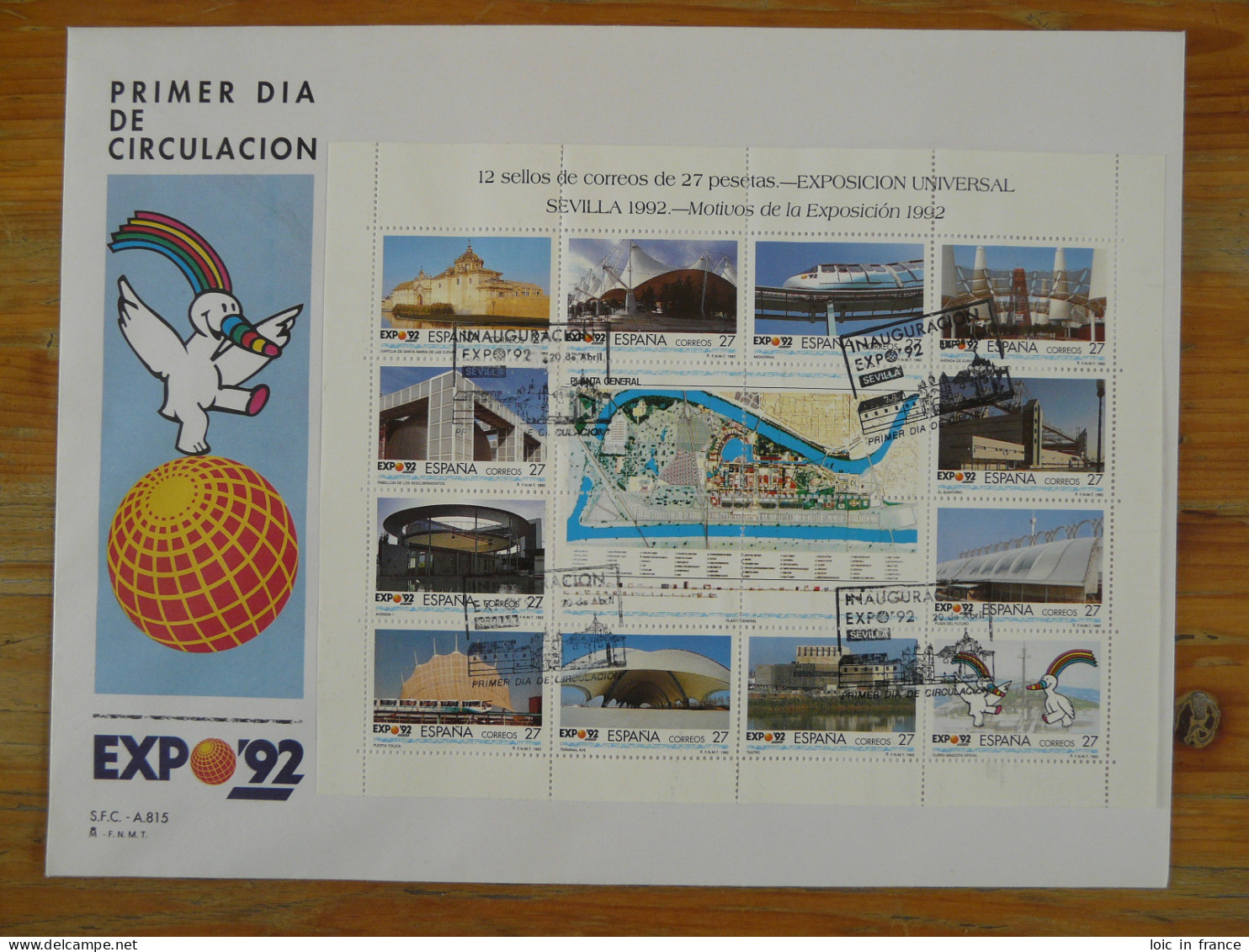 FDC Bloc Exposition Universelle Sevilla 1992 - 1992 – Sevilla (Spain)