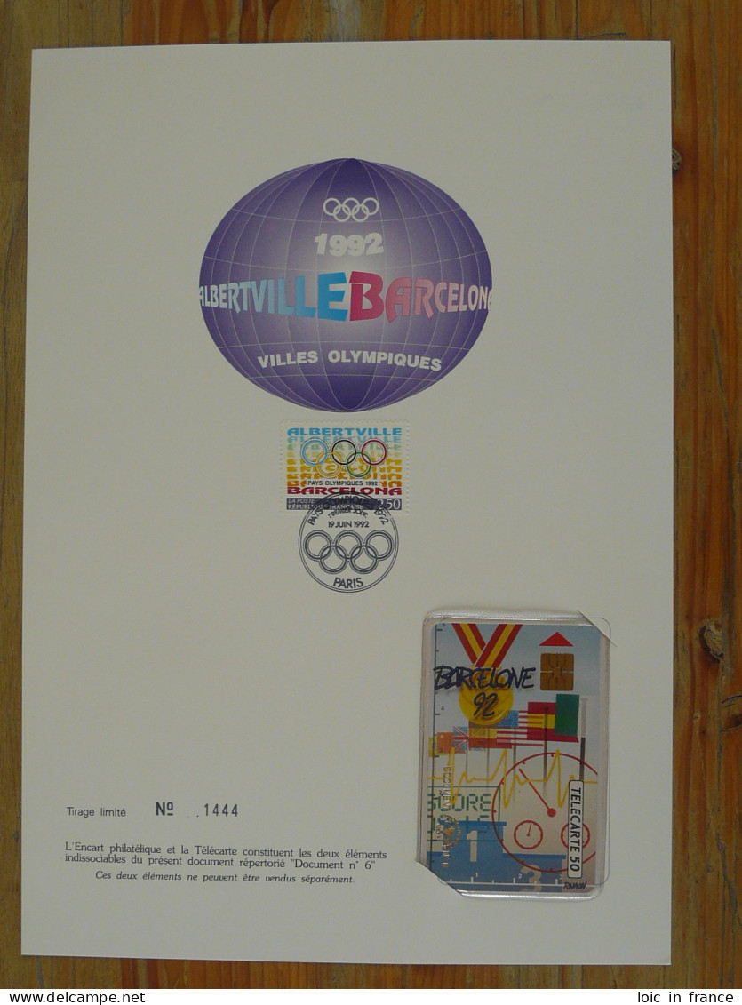 Encart FDC CEF Avec Télécarte Jeux Olympiques Barcelona Olympic Games 1992 - Giochi Olimpici