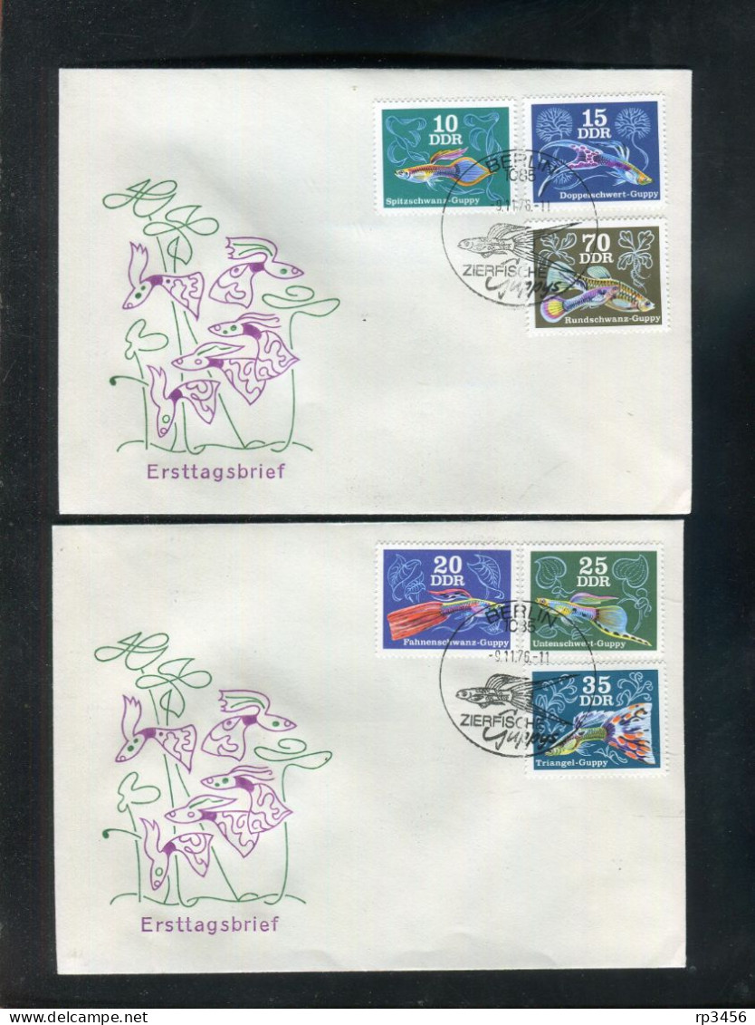 "DDR" 1976, Mi. 2176-2181 "Zierfische" Auf 2 FDC (C936) - 1971-1980