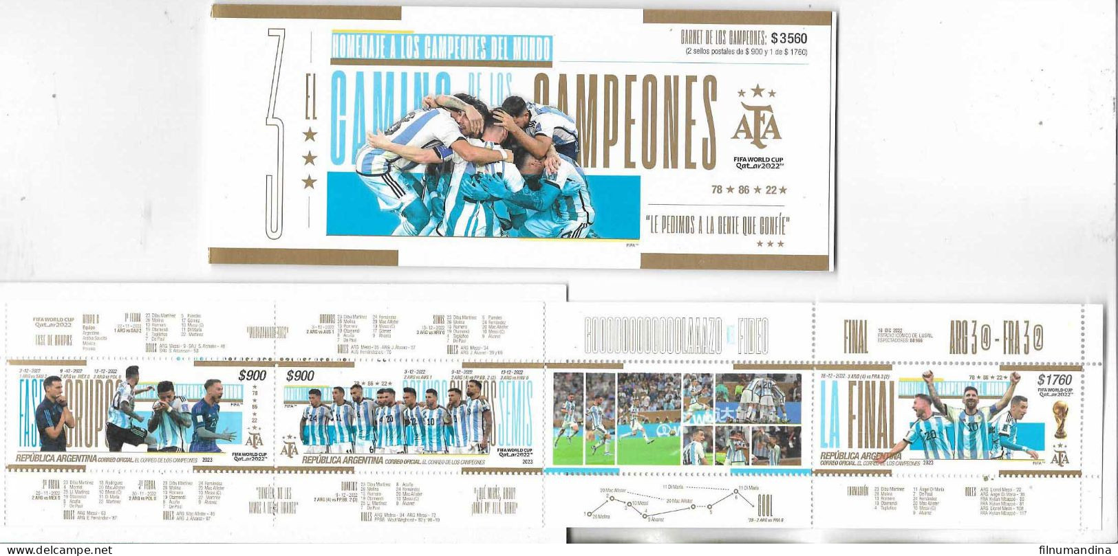 #75309 ARGENTINA 2023 SPORTS FOOTBALL SOCCER WORLD CUP QATAR CHAMPION ARGENTINA BOOKLET MNH - Unused Stamps