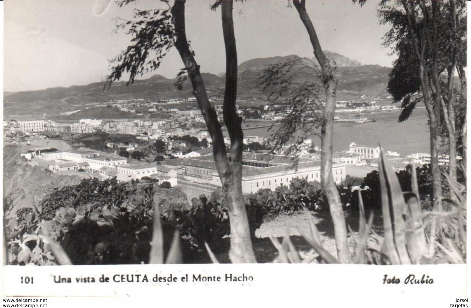 POSTAL  CEUTA (CIUDAD AUTONOMA) ESPAÑA  -VISTA DE LA CIUDAD DESDE EL MONTE HACHO - Ceuta