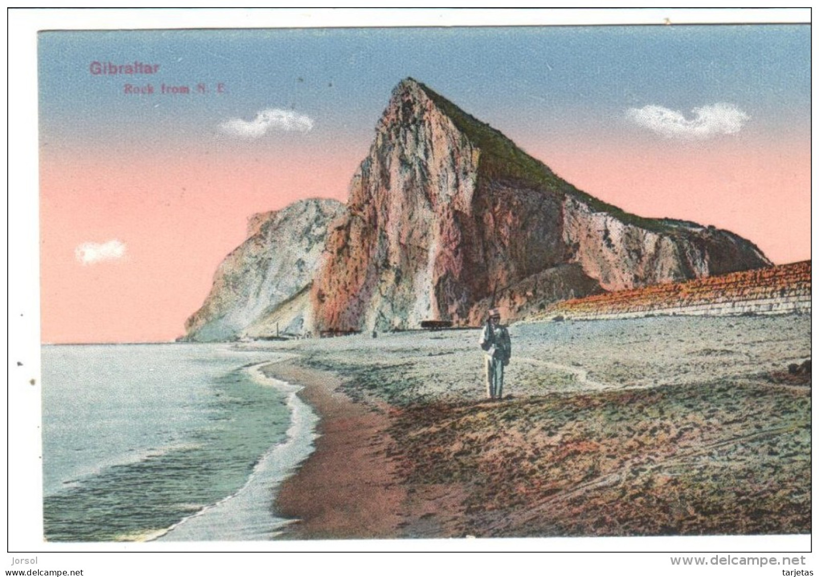 POSTAL    GIBRALTAR  -  DE ROCA  N.E.  ( ROCK FROM N.E. - DU ROCK N.E. - Gibraltar