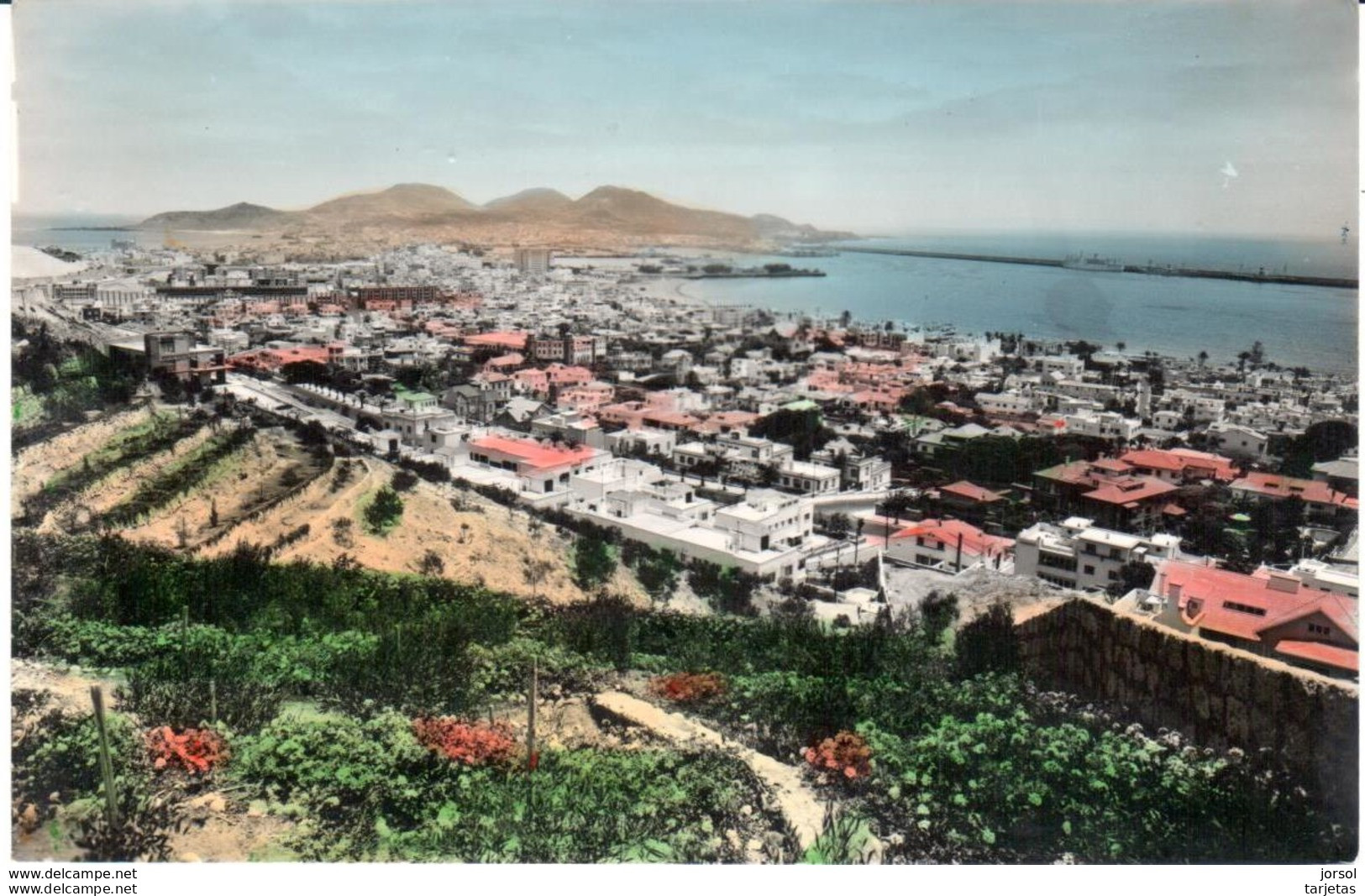 POSTAL     LAS PALMAS DE GRAN CANARIA  -ISLAS CANARIAS  - PANORAMICA DE CIUDAD JARDIN Y PUERTO LA LUZ - La Palma