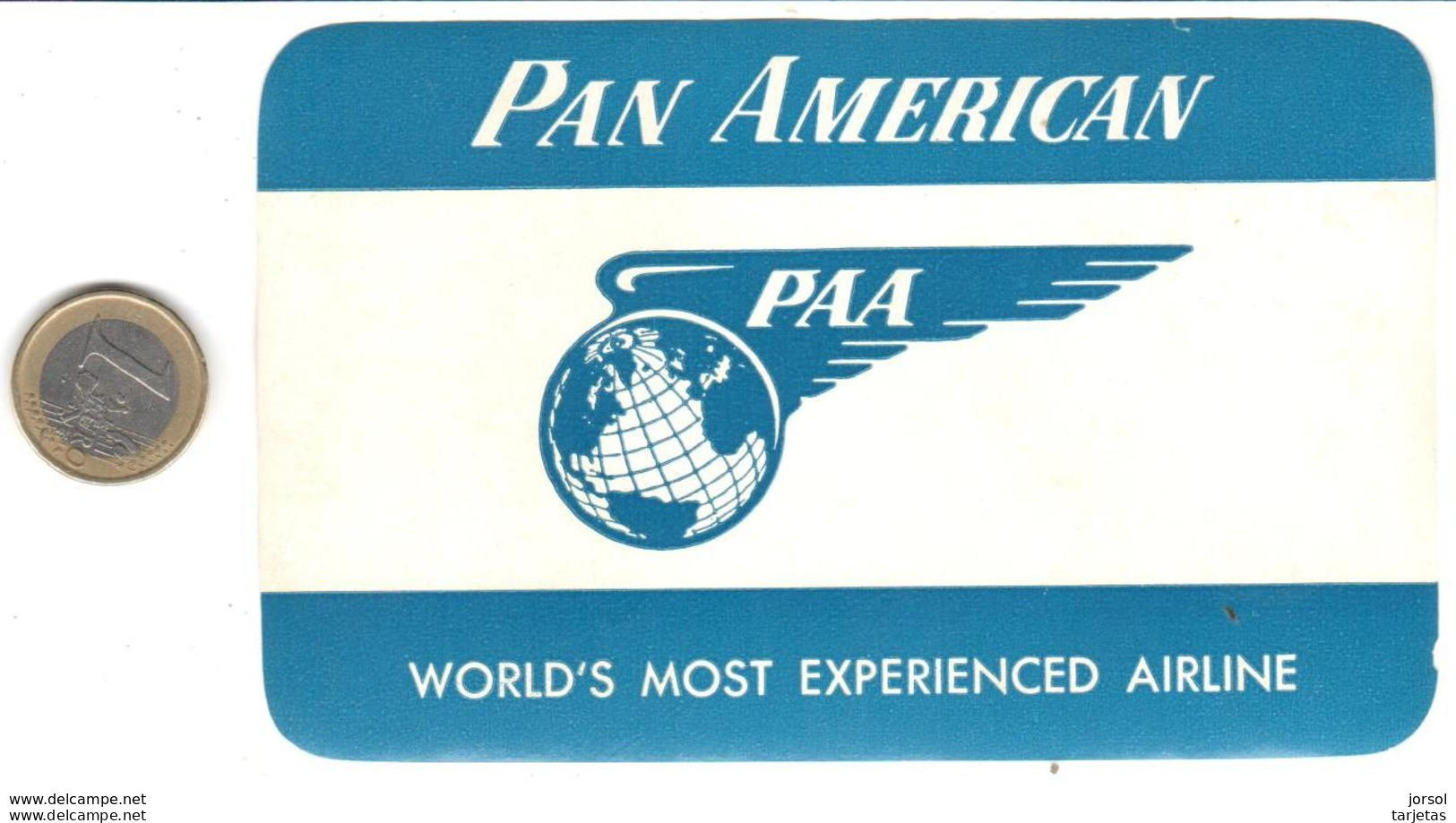 ETIQUETA DE AVION  - PAN AMERICAM (PAA) - Etiquetas De Equipaje