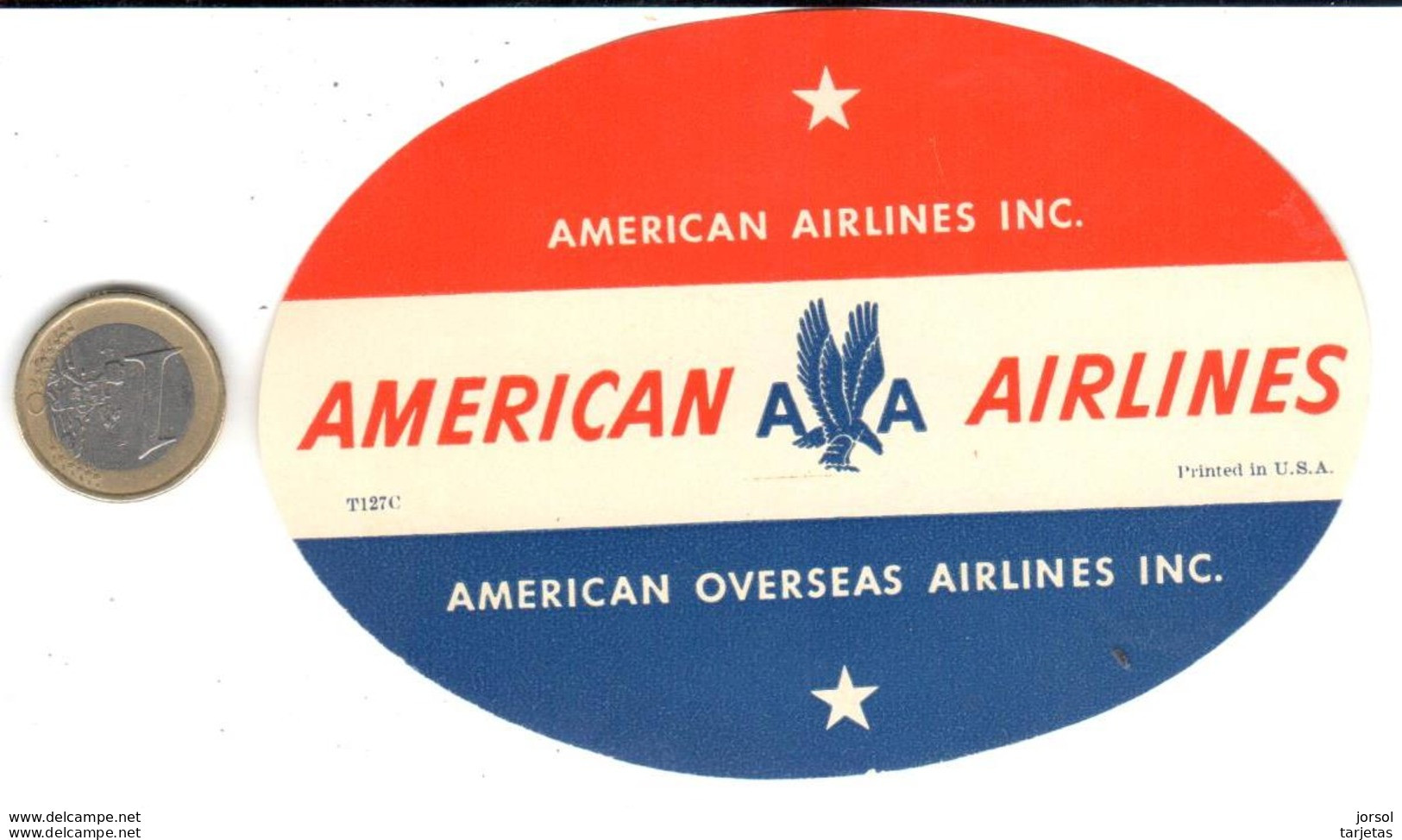 ETIQUETA DE AVION  -AMERICAN AIRLINES - Étiquettes à Bagages