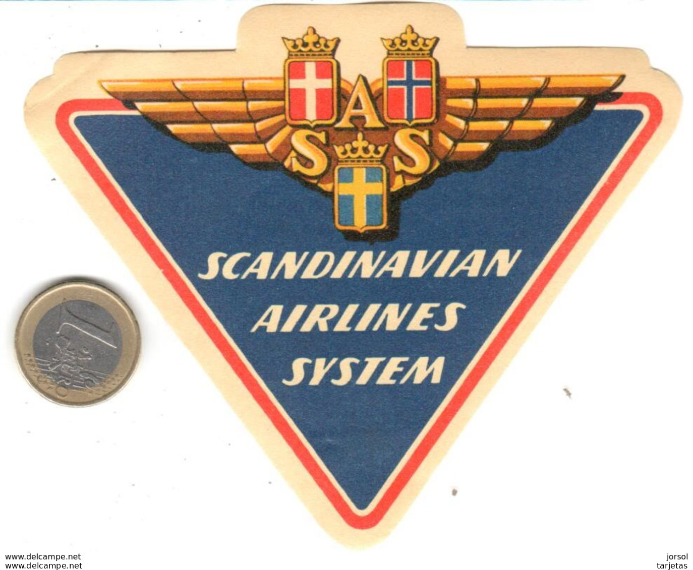 ETIQUETA DE AVION  - SCANDINAVIAN AIRLINES SYSTEM  (SAS) - Etiquetas De Equipaje