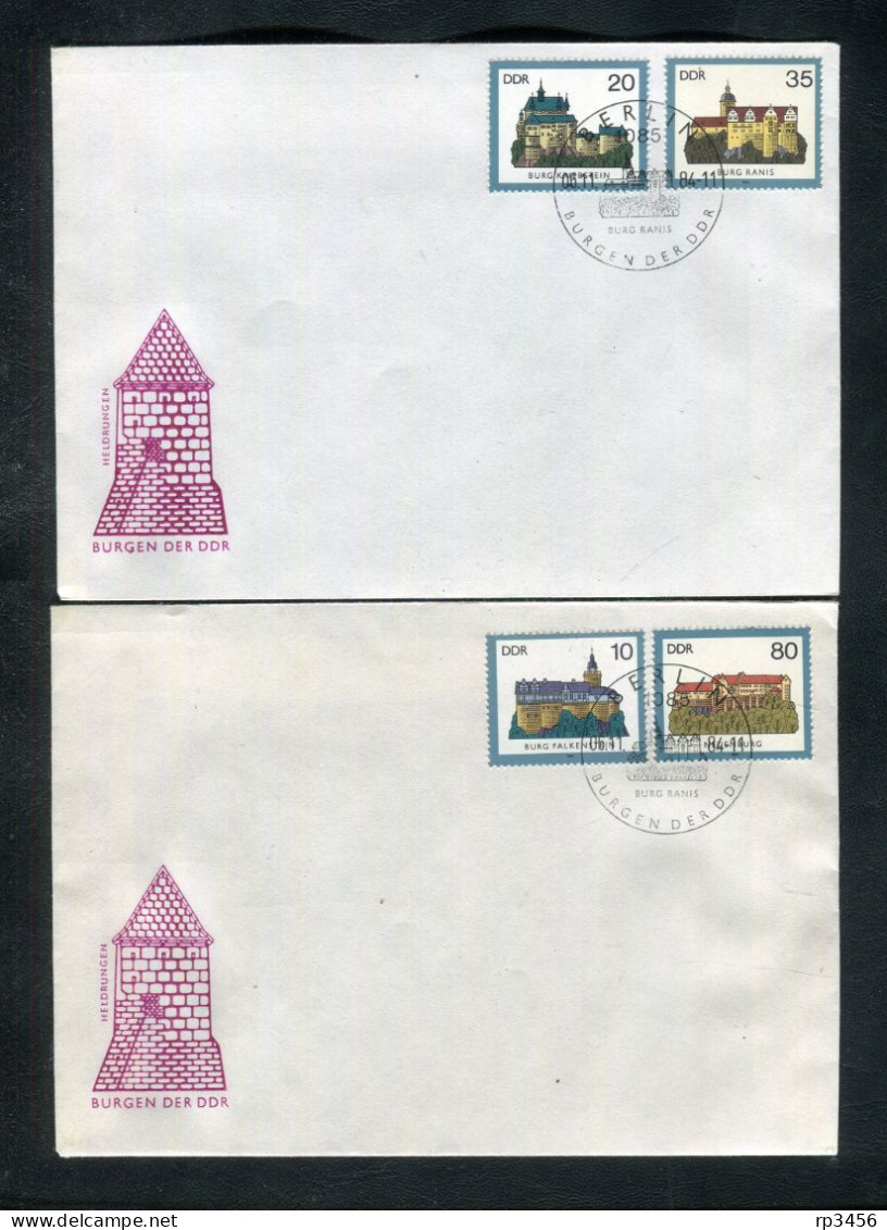 "DDR" 1984, Mi. 2910-2913 "Burgen" Auf 2 FDC (C962) - 1981-1990